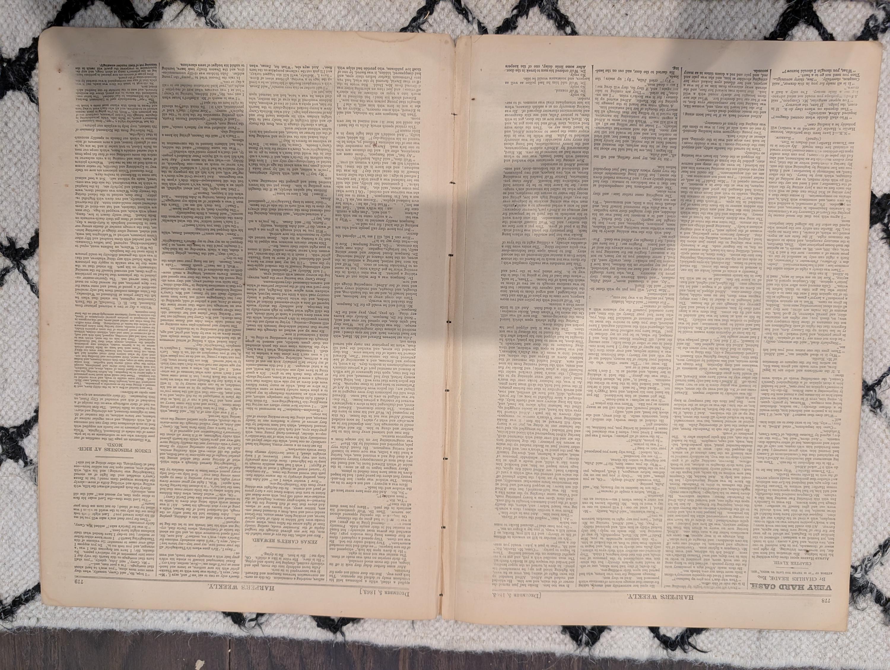 Harper’s Weekly, December 5, 1863 – The President’s Hymn, Thanksgiving Issue, Union Allegory, Civil War Newspaper