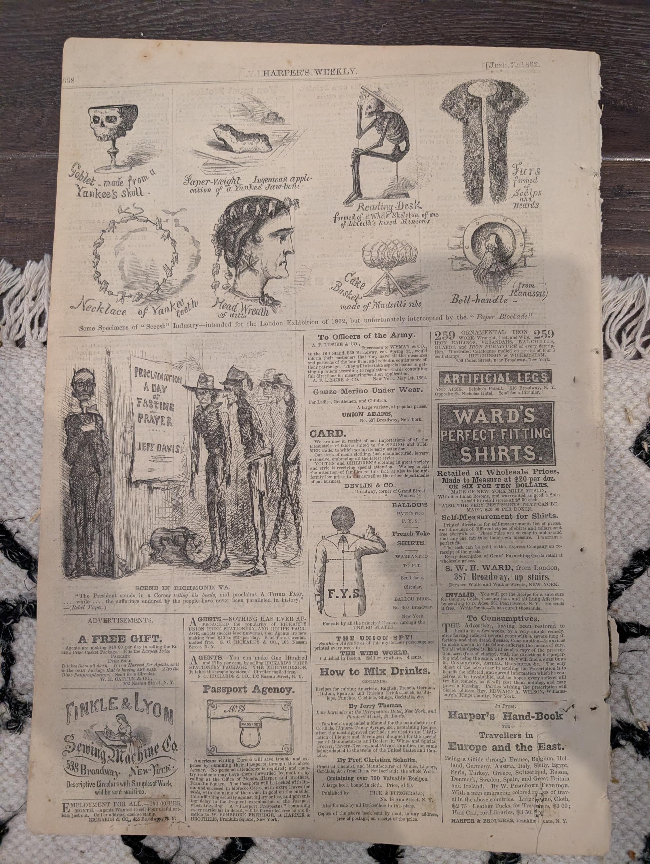 Harper’s Weekly – June 7, 1862 – Winslow Homer Civil War Print • Cold Harbor • Parrott Guns • McClellan’s March