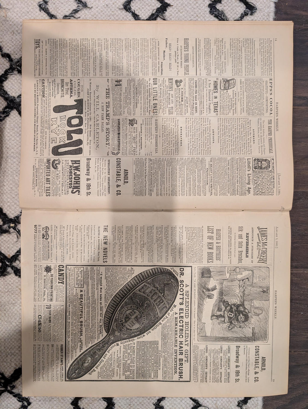 1881 Harper’s Weekly – Thomas Nast “Merry Old Santa Claus” Iconic Vintage Santa • Original Newspaper • VG+ Condition