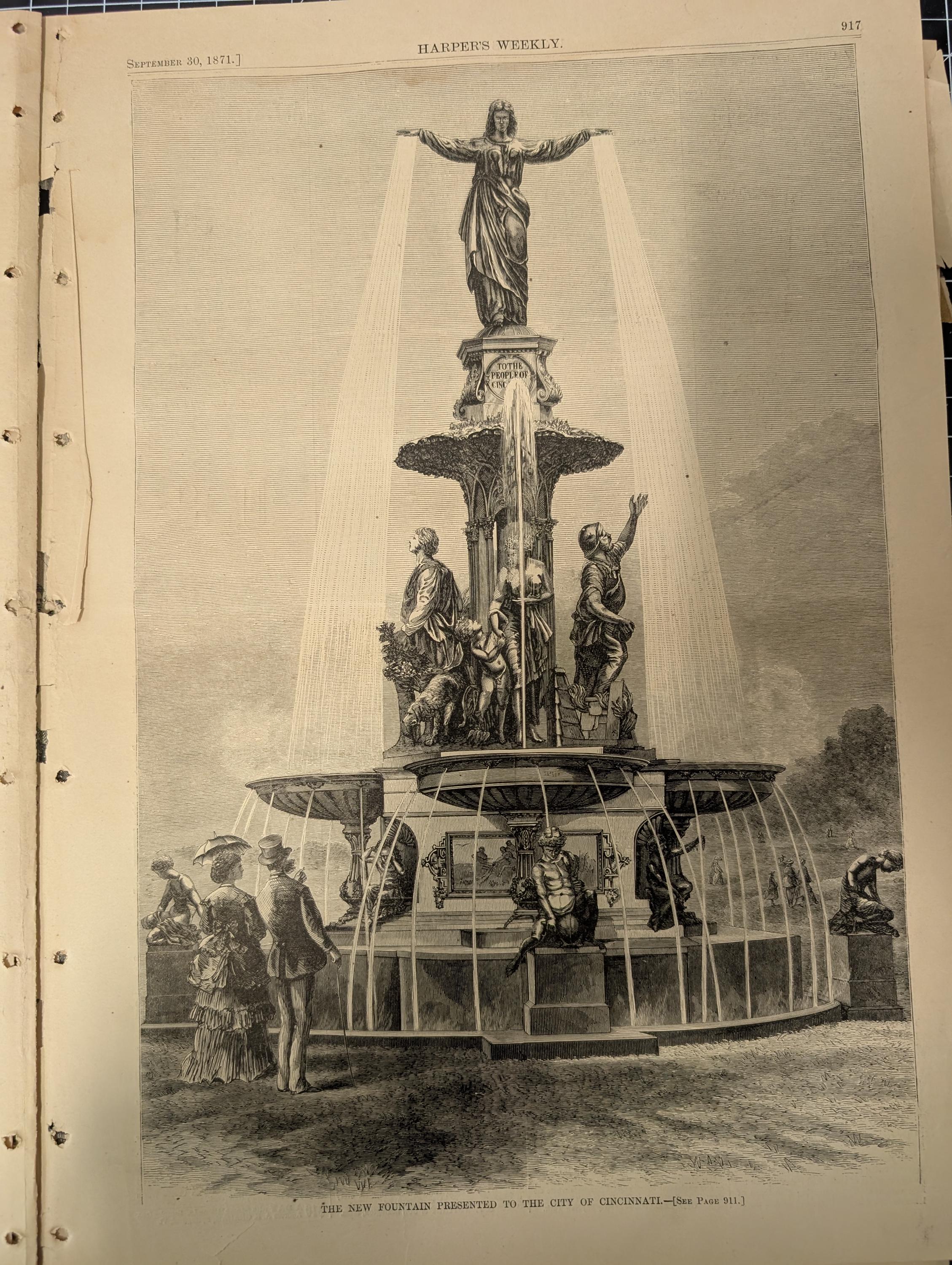 Harper’s Weekly – September 30, 1871 – Complete Issue with Supplement | Thomas Nast Tammany Cartoon, American River Ganges, Mormon Tabernacl