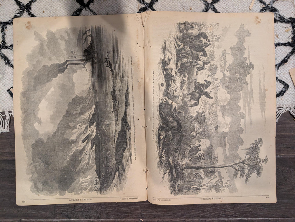 Harper's Weekly September 6 1862 Lincoln Letter to Greeley Winslow Homer Centerfold Civil War Ironclads Baton Rouge