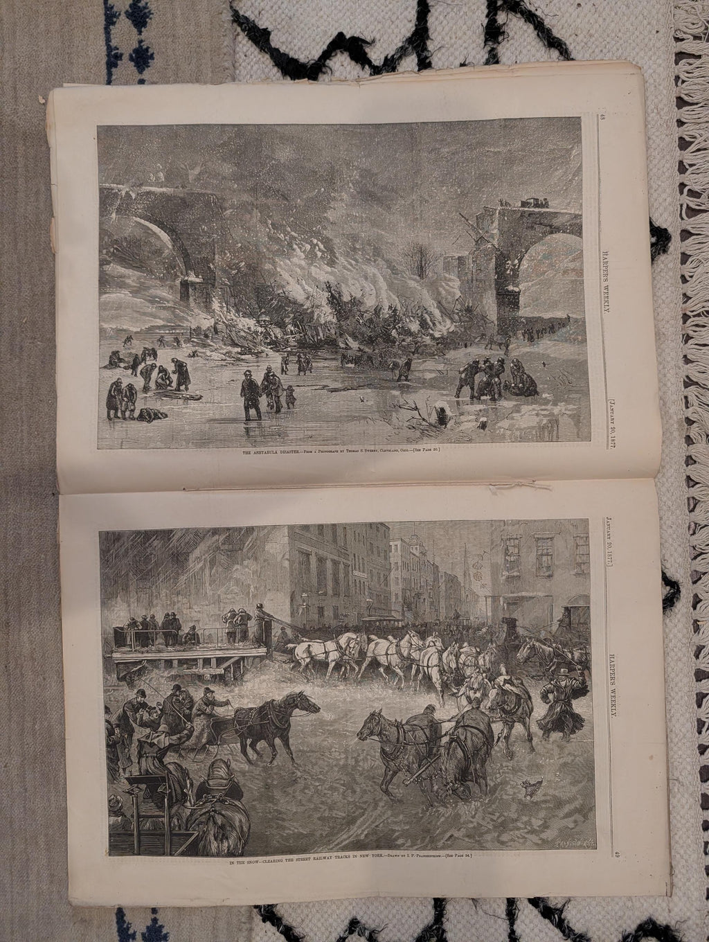 1877 Vanderbilt Portrait, Ashtabula Disaster, Snow Homeless NY — Jan 20