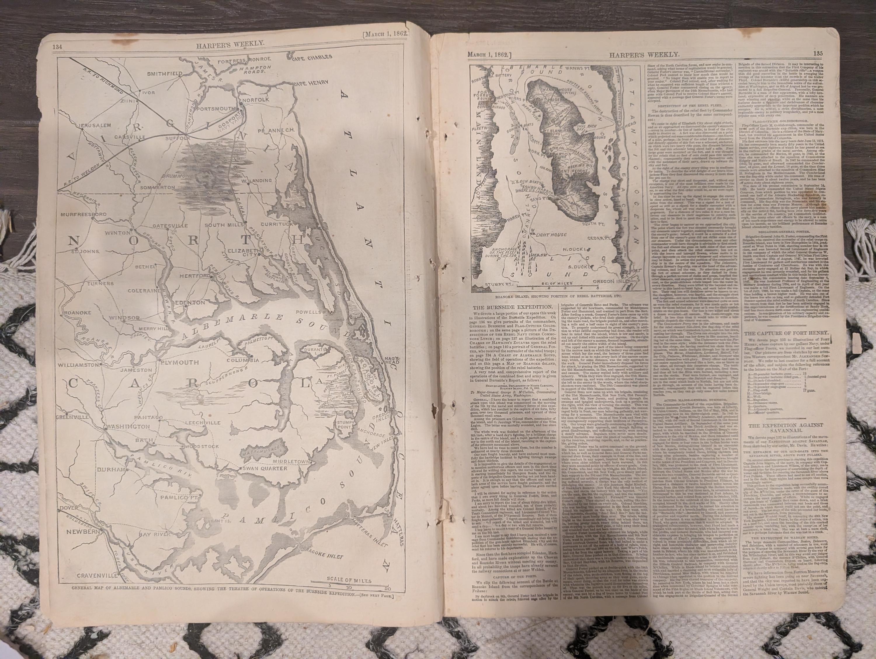 Harper’s Weekly – March 1, 1862 | Civil War: Fort Donelson, Roanoke Island, Savannah River, Kentucky, NC