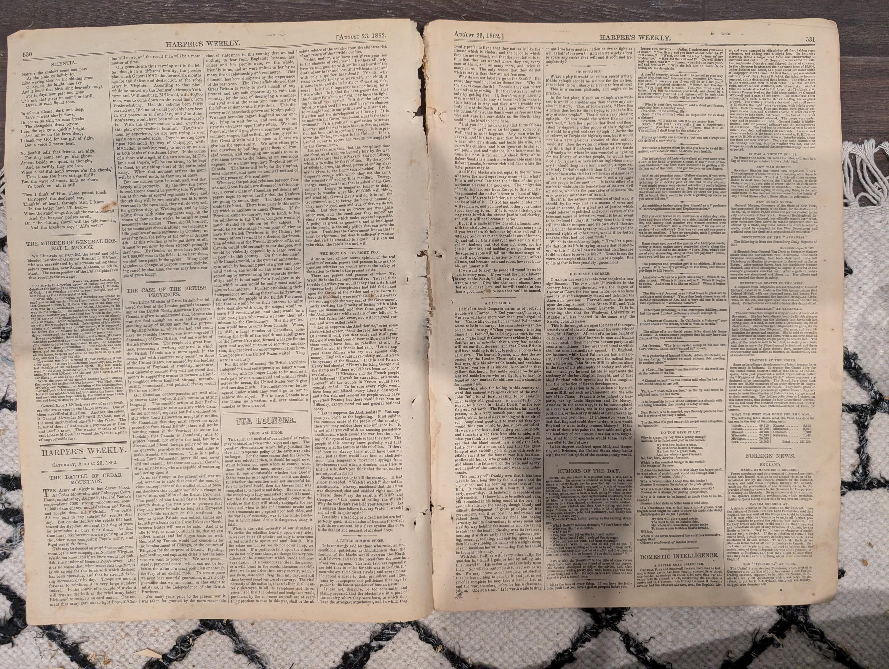 Harper’s Weekly August 23 1862 Civil War Capitol War Meeting Ironclads Harrison’s Landing Newspaper