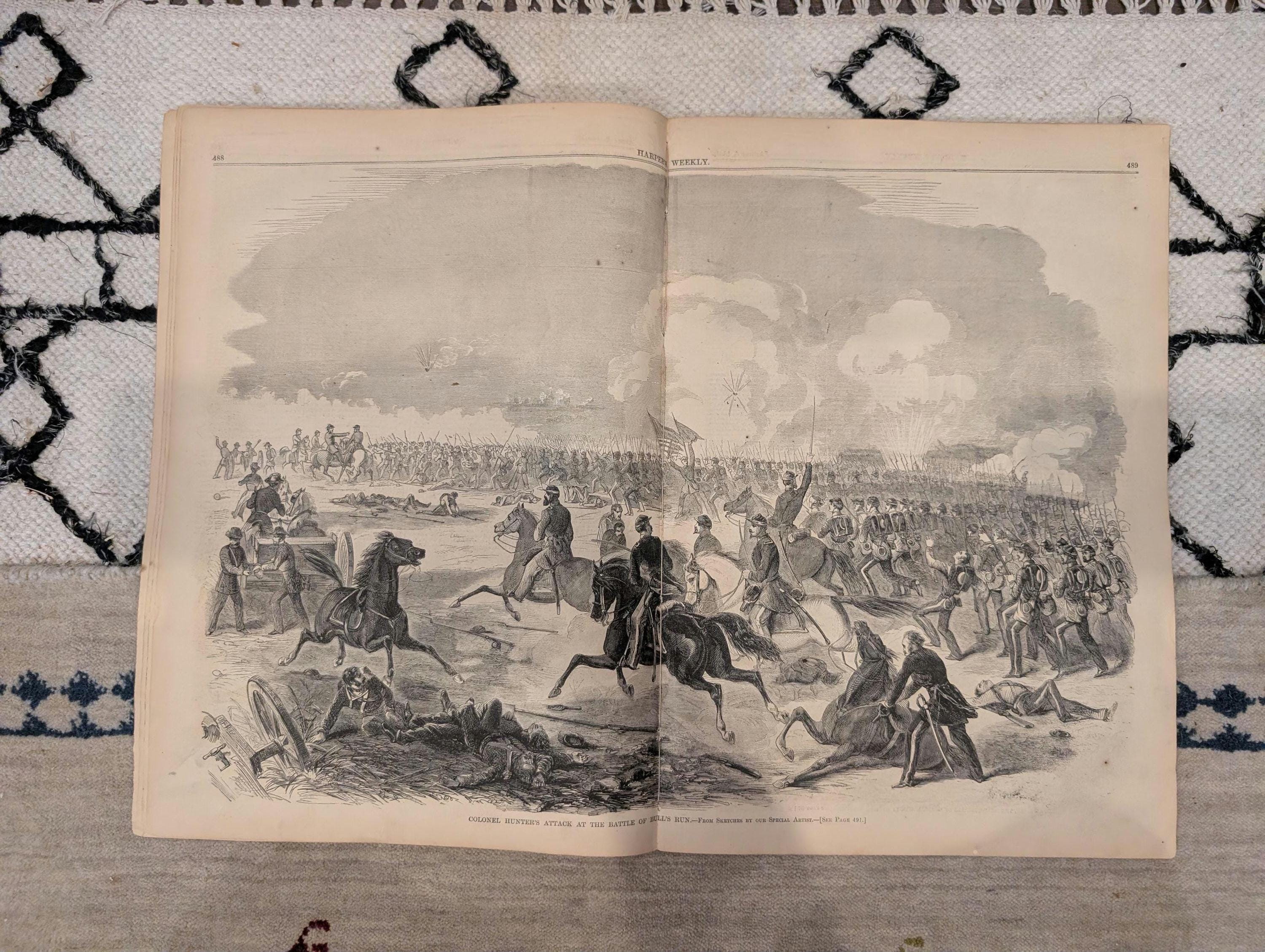 1861 Battle of Bull Run Harper's Weekly August 03 Mississippi Wildcats McClellan