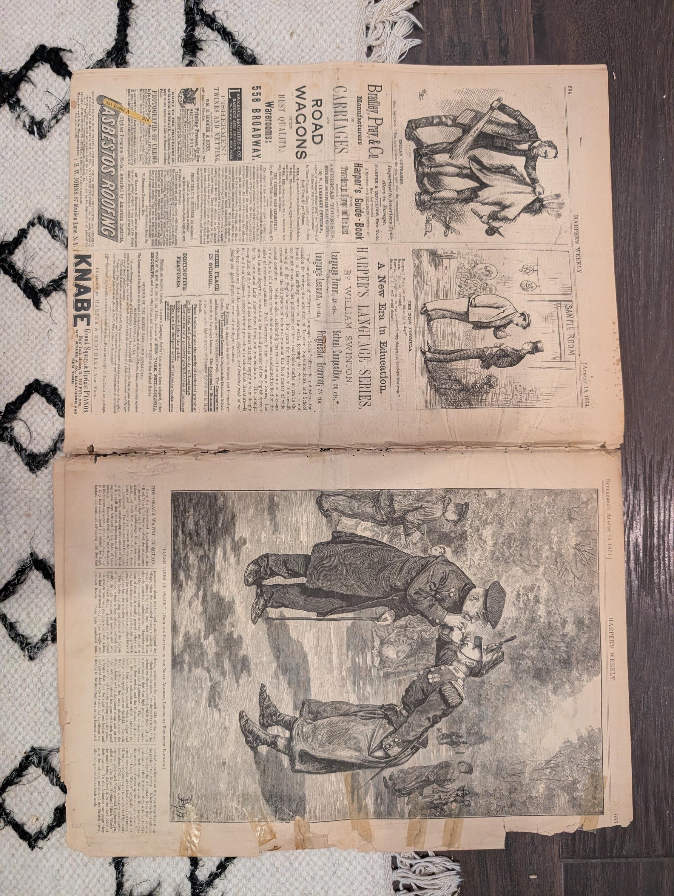1874 Winslow Homer Long Branch · Black Watch Ashanti — Harper's Weekly Aug 15
