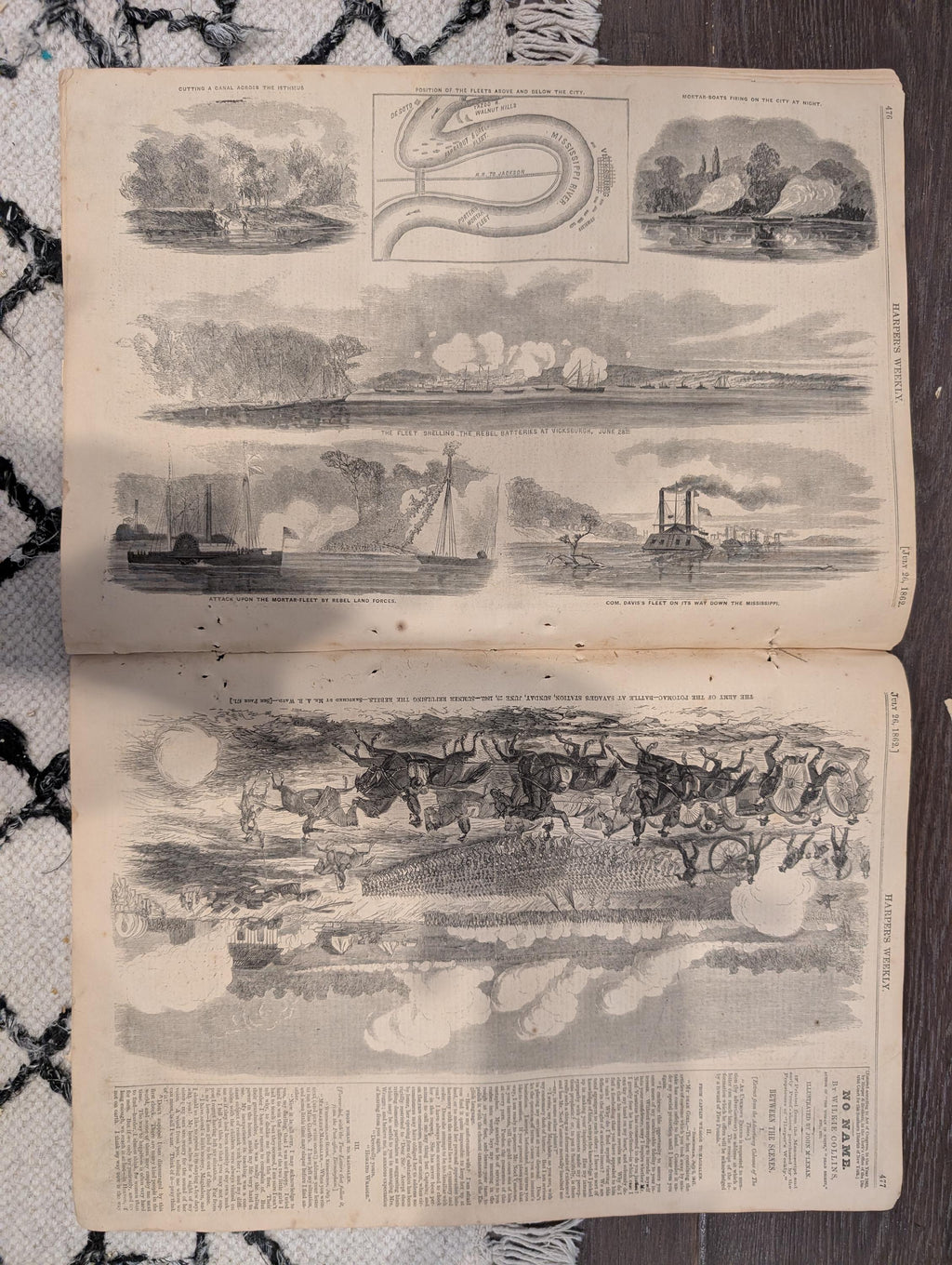 Harper’s Weekly – July 26, 1862 • Battle of Malvern Hill • Rebel Ironclad “Virginia #2” • Vicksburg Bombardment, Lincoln’s Compensation Plan