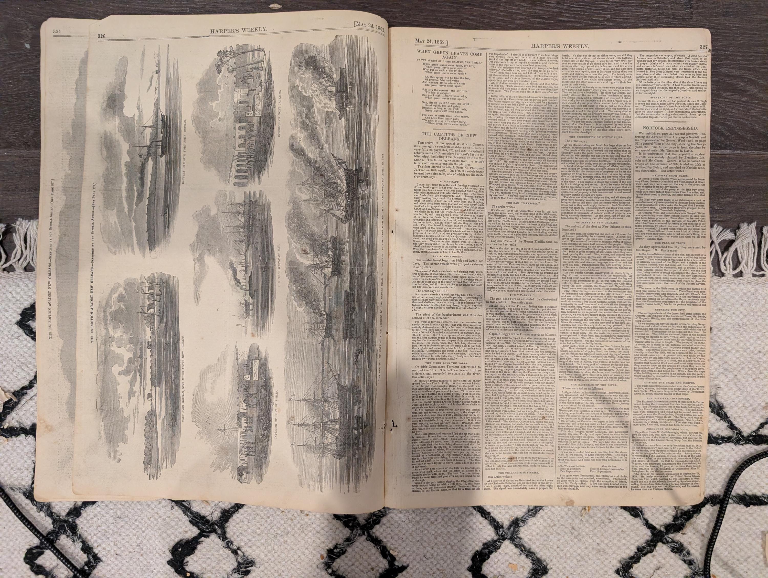Harper’s Weekly – May 24, 1862 – Battle of Williamsburg • Reoccupation of Norfolk • Massive New Orleans Fleet Prints