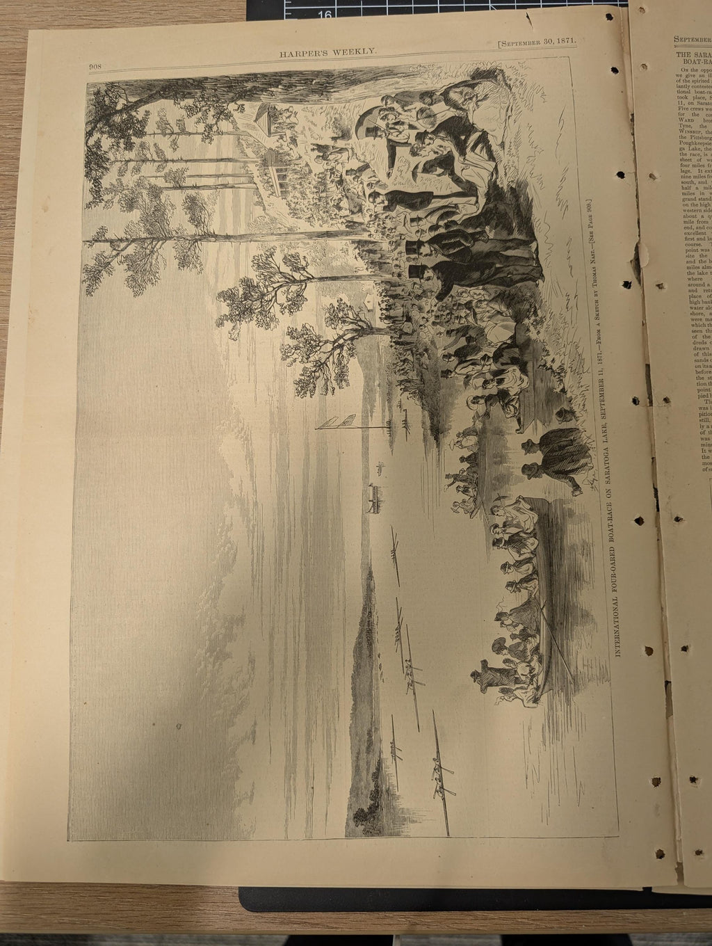 Harper’s Weekly – September 30, 1871 – Complete Issue with Supplement | Thomas Nast Tammany Cartoon, American River Ganges, Mormon Tabernacl