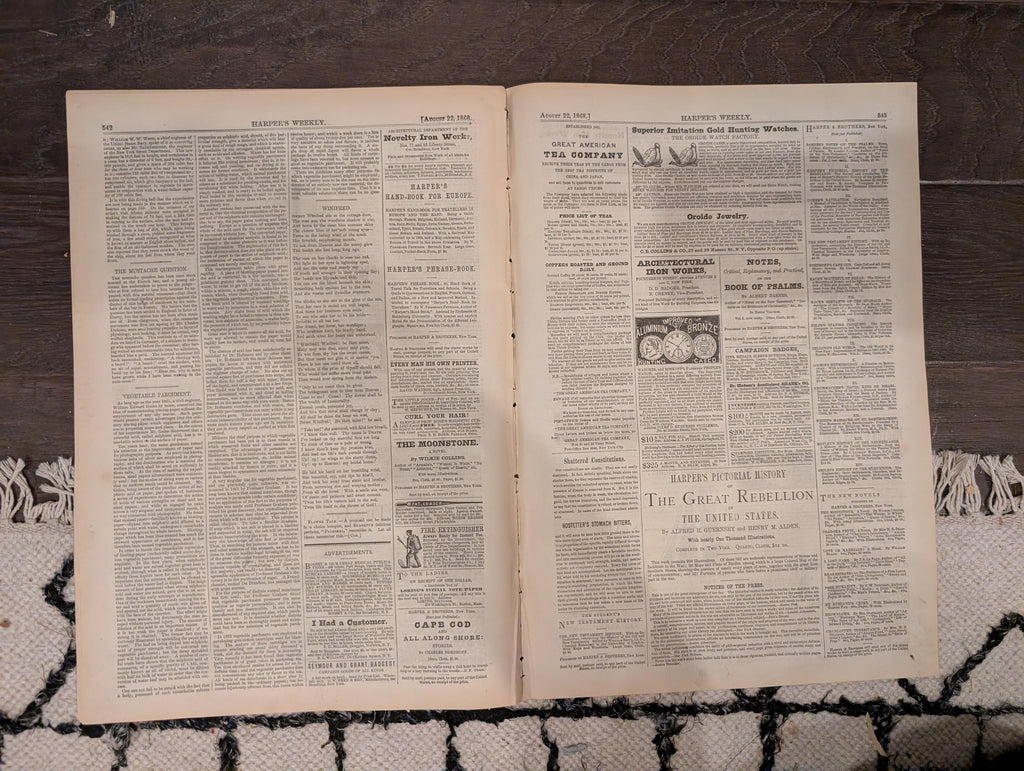 Harper’s Weekly – August 22, 1868 – American Indians • Long Branch Beach • Fishermen of Nauvoo • Ostrich Hunting