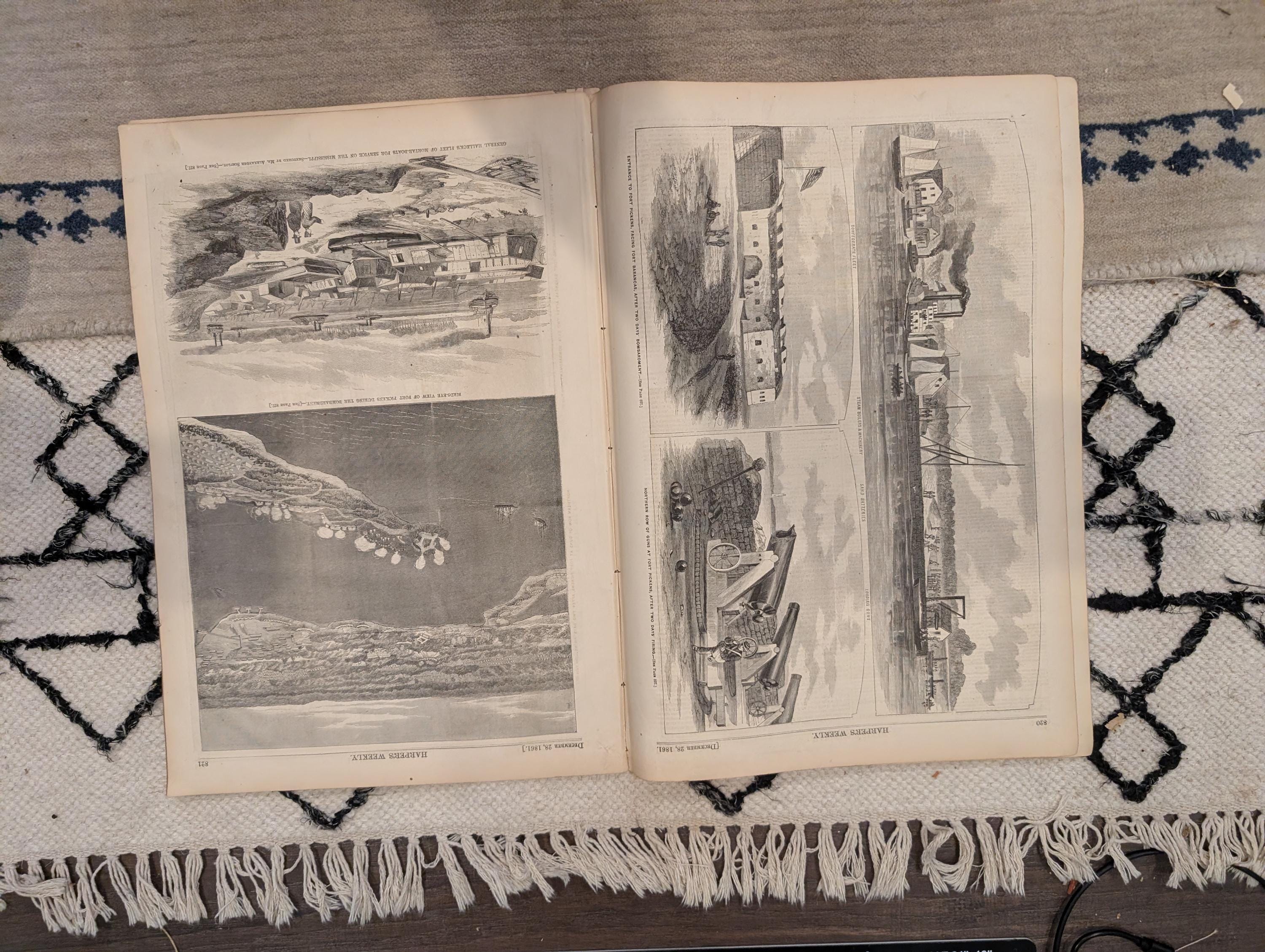 1861 Burning of Charleston Harper's Weekly Dec 28 Fort Pickens Missouri Refugees