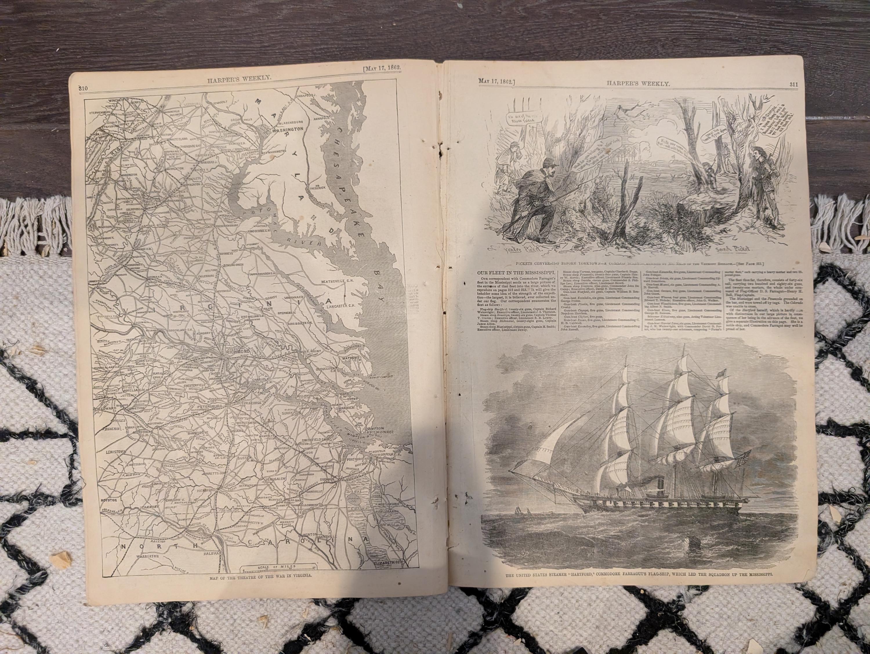 Harper’s Weekly – May 17, 1862 – Farragut Enters the Mississippi • Fort Macon Bombarded • Winslow Homer Front Page