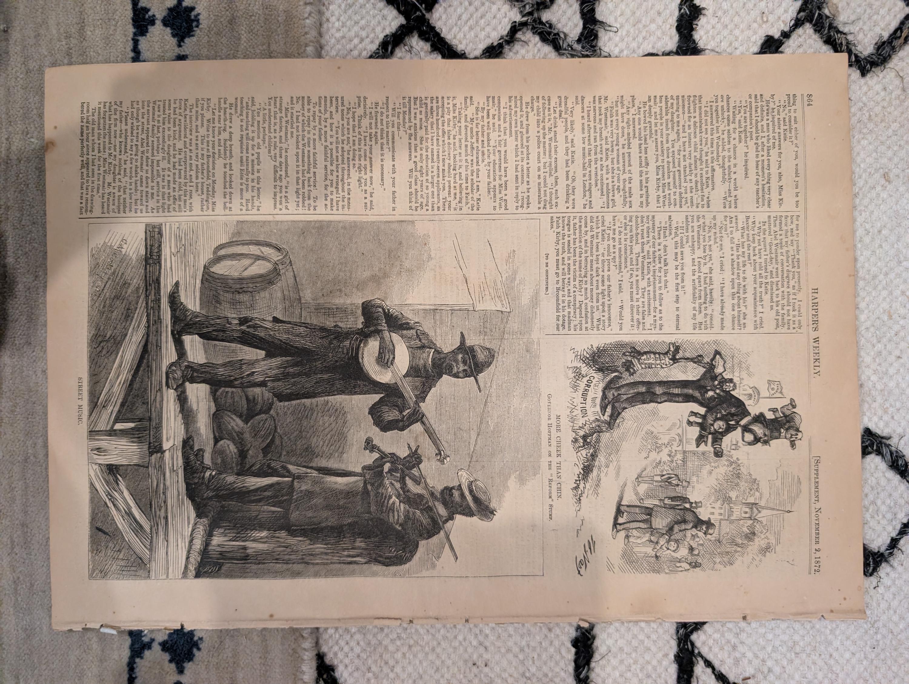 1872 Boss Tweed Horace Greeley Harper's Weekly Nov 02 Nast Election