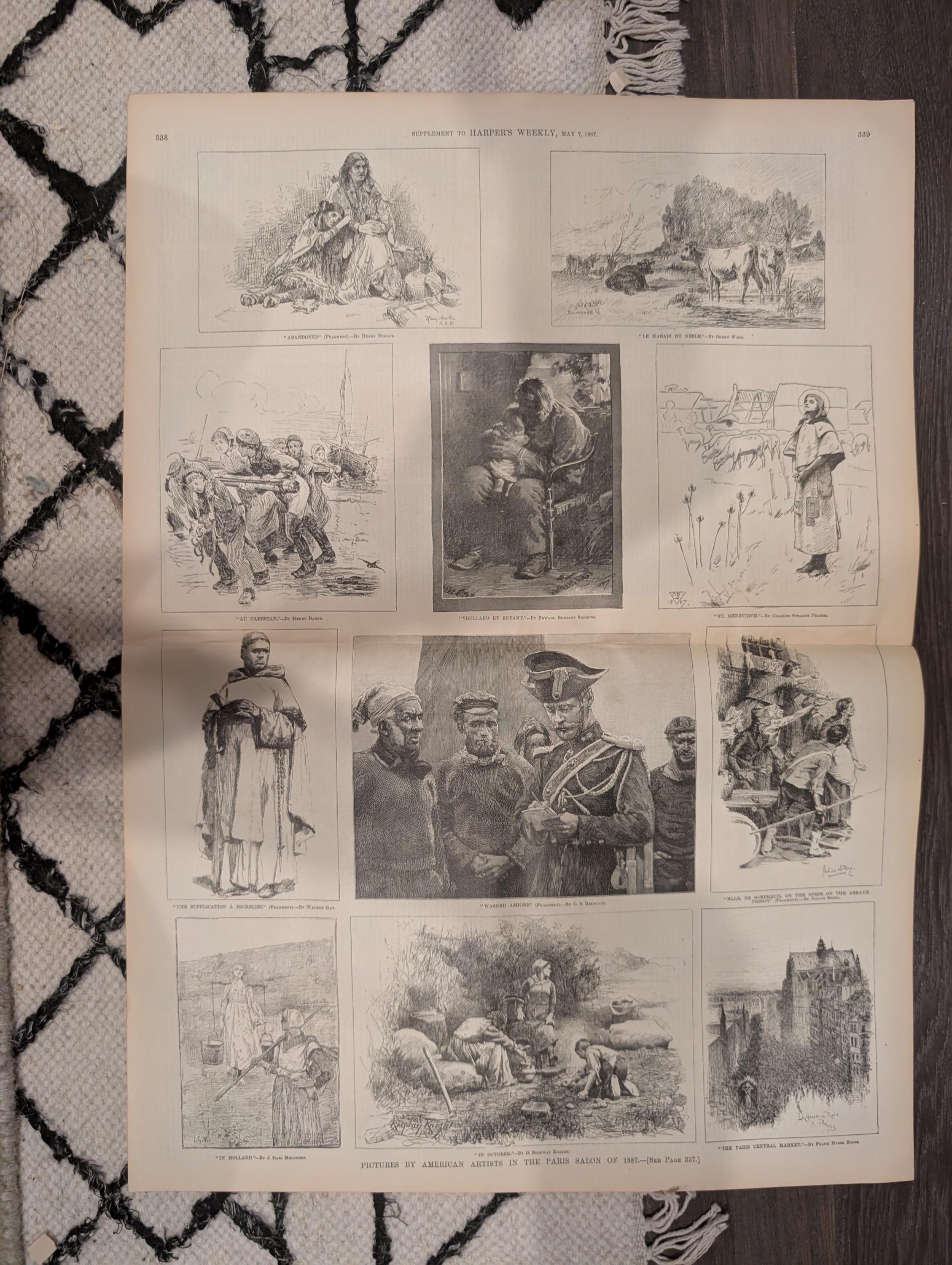 Harper’s Weekly May 7 1887 – Tennessee 1887 Cover, Knoxville Views, Westminster Dogs, Buffalo Dance, Paris Salon
