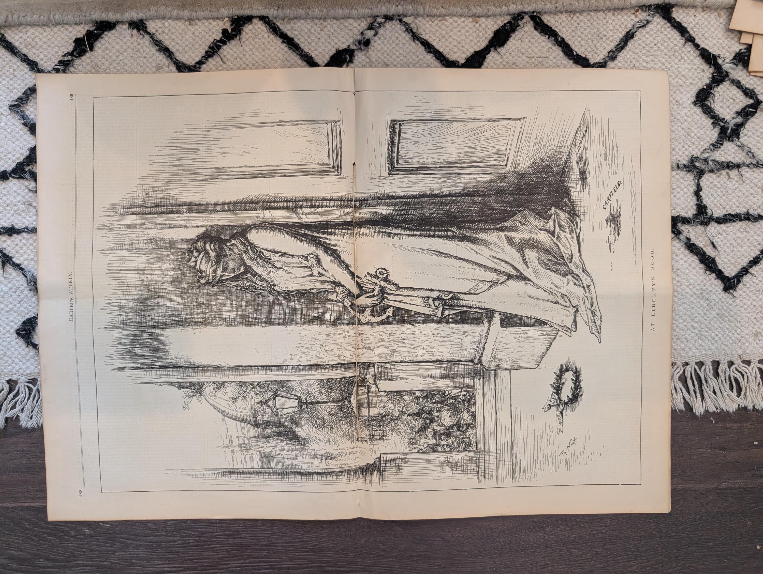 1881 Garfield Assassination Special Edition, Nast "At Liberty's Door," Lincoln — Jul 23