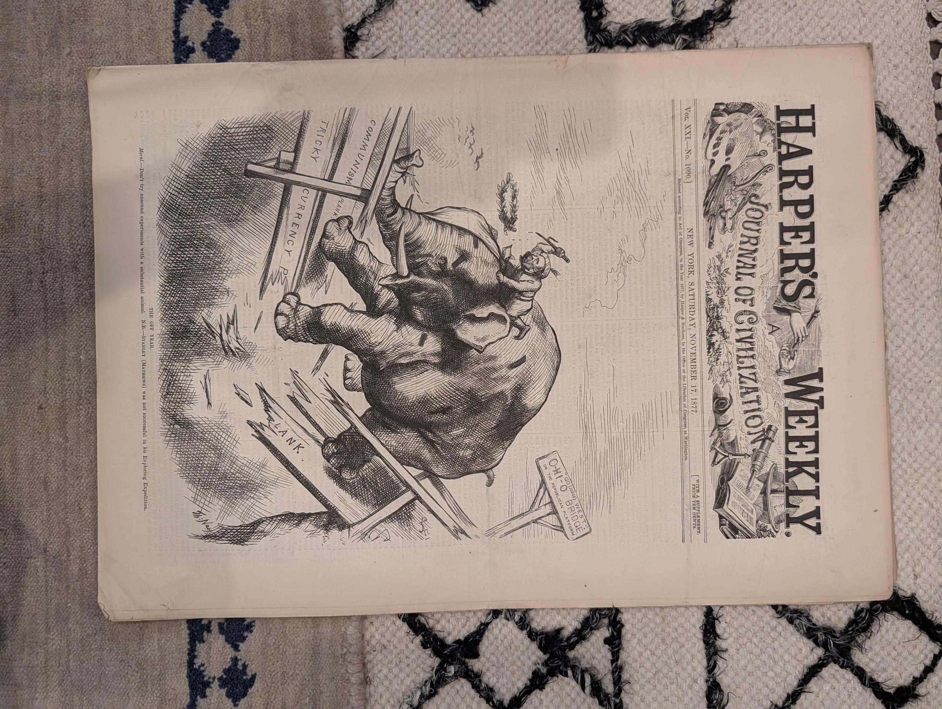 1877 Chief Joseph Surrender, Nicopolis Ruins, Nast Elephant — Nov 17