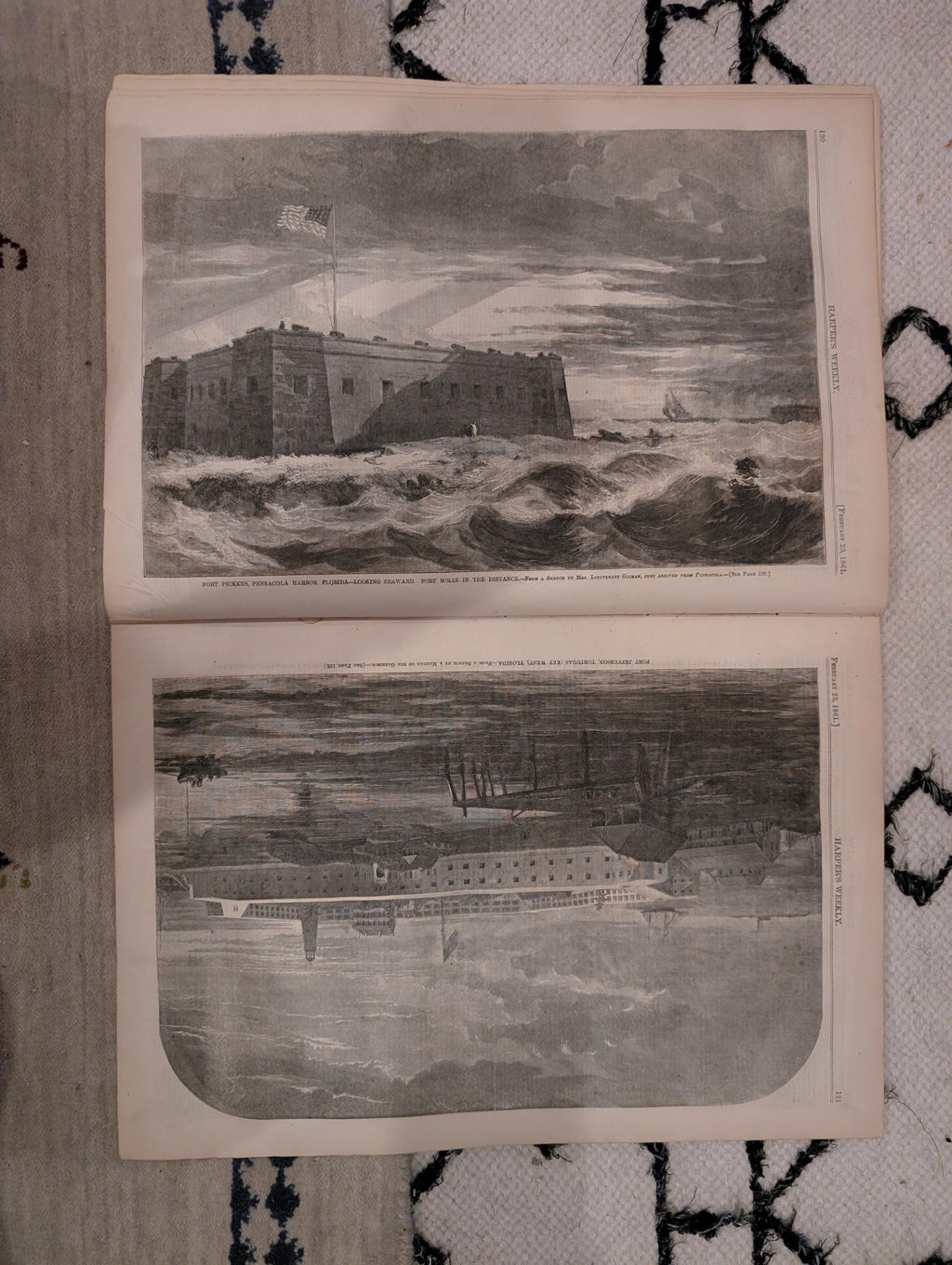 1861 Lincoln Speeches Map of North & South Harper's Weekly Feb 23 Davis Stephens