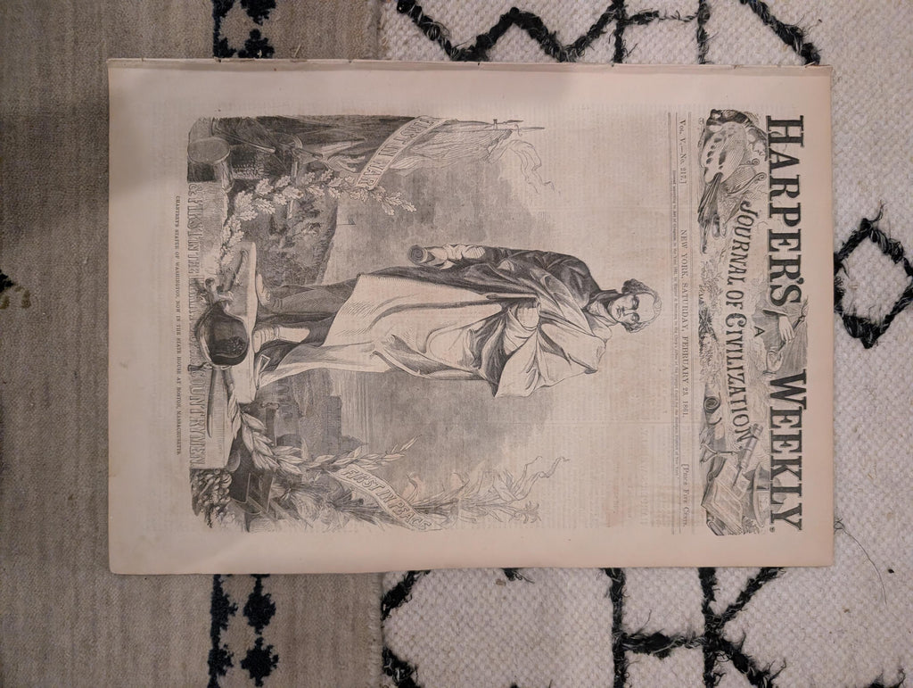 1861 Lincoln Speeches Map of North & South Harper's Weekly Feb 23 Davis Stephens