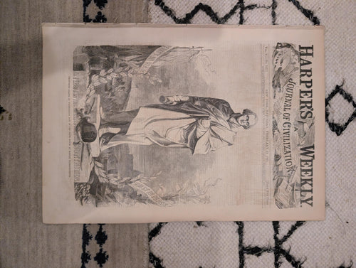 1861 Lincoln Speeches Map of North & South Harper's Weekly Feb 23 Davis Stephens