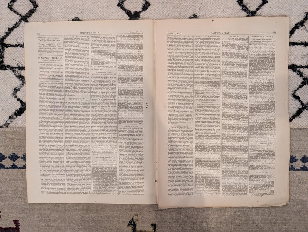 1877 Hayes & First Lady Portraits, Nast, White House, Polar Bears — Mar 17