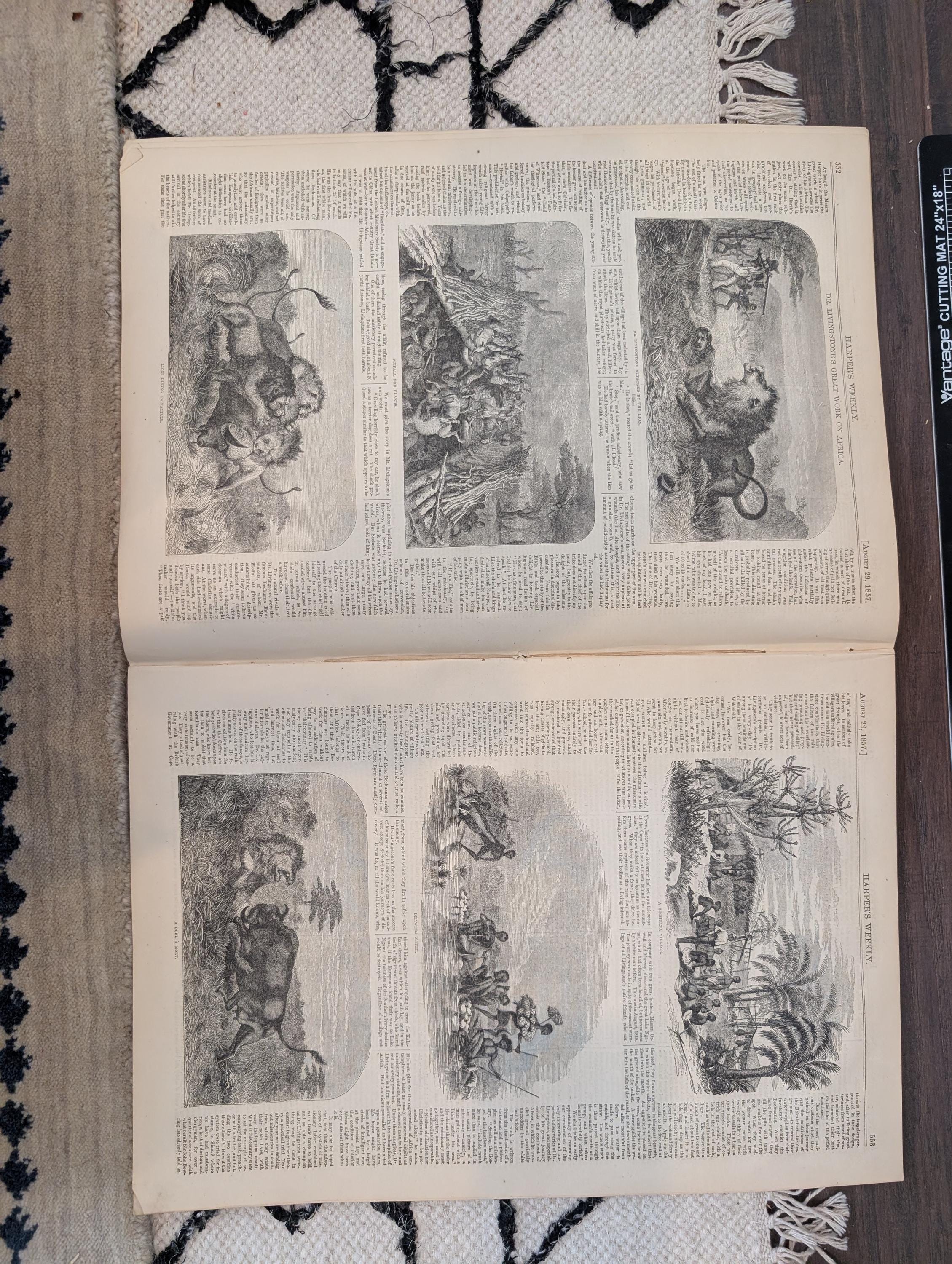 1857 Dr. Livingstone Africa Harper's Weekly August 29 Broadway New York City
