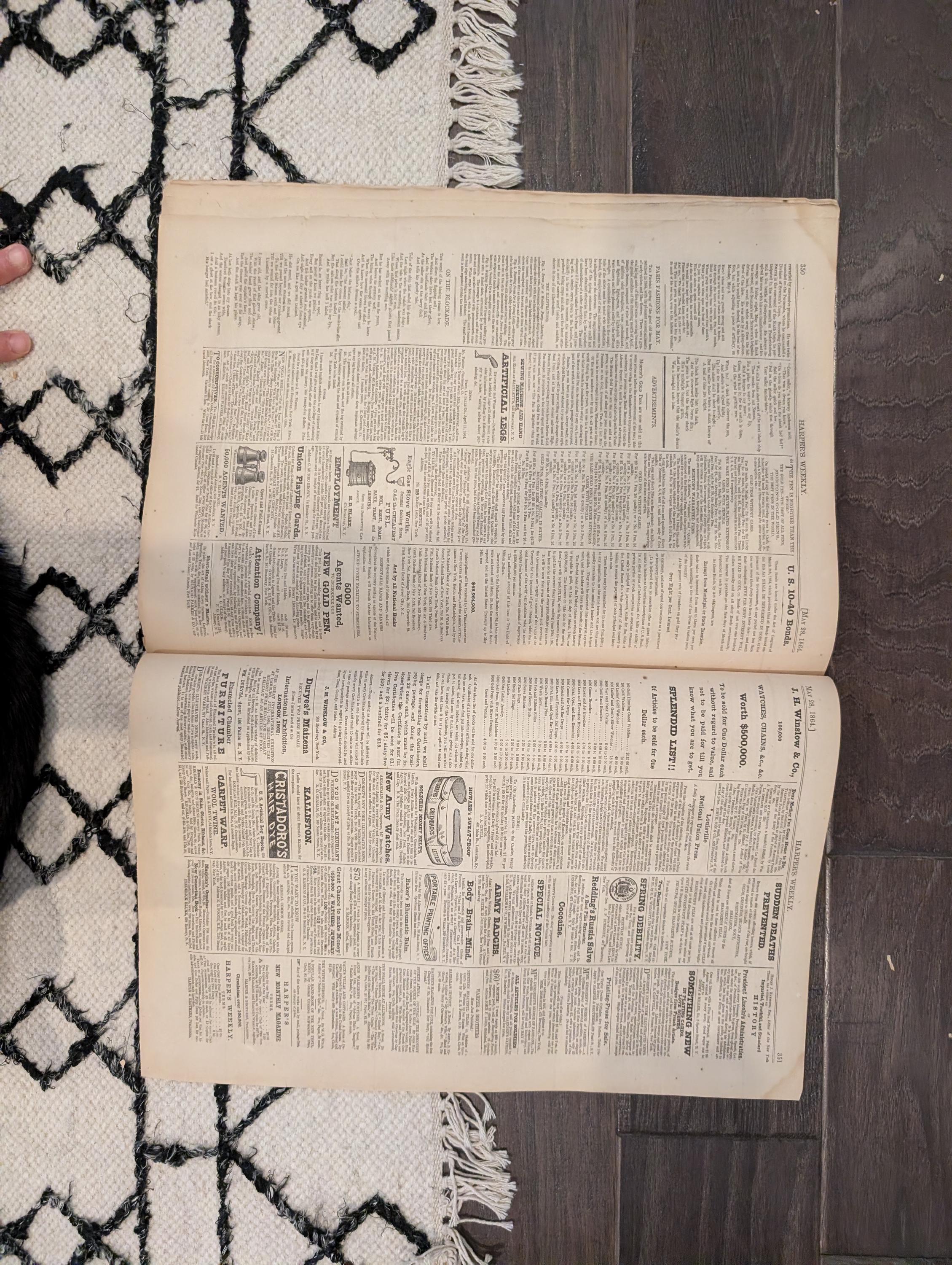 1864 Ulysses S. Grant Harper's Weekly  May 28 Fight It Out All Summer