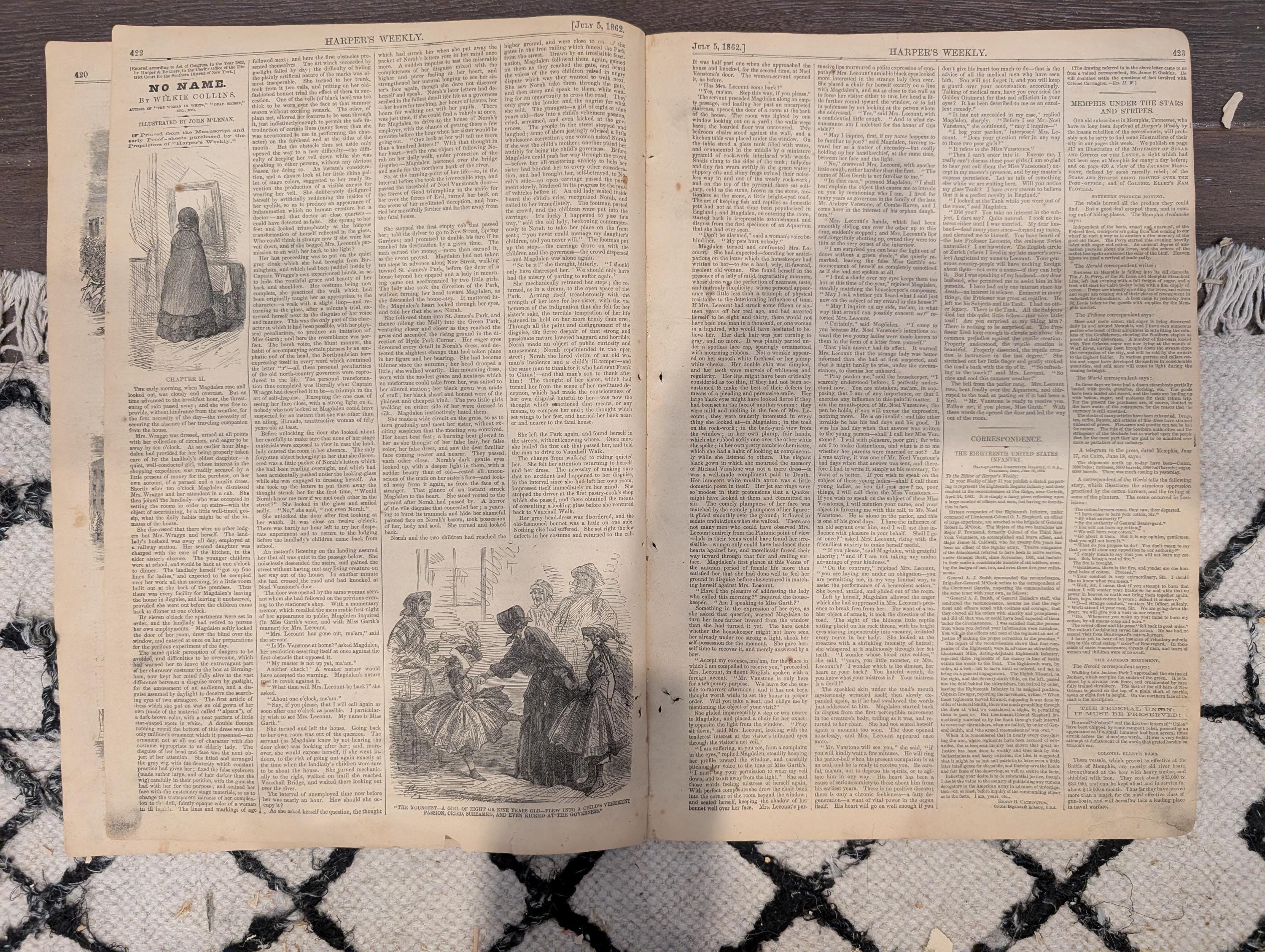 Harper’s Weekly – July 5, 1862 • Winslow Homer Cavalry Charge • Memphis & Cumberland Gap • Fair Oaks Artillery