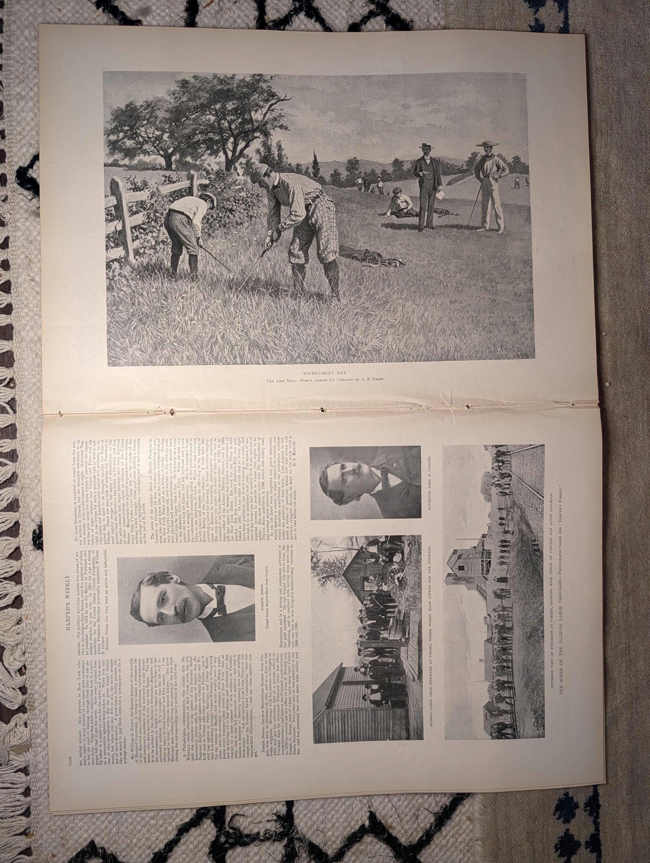 1898 A.B. Frost Golf "Tournament Day — The Lost Ball," McKinley at Omaha — Oct 29