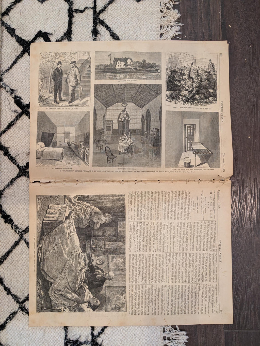 1874 Boss Tweed in Prison, Battle of Trafalgar, Nast Centerfold — Nov 14