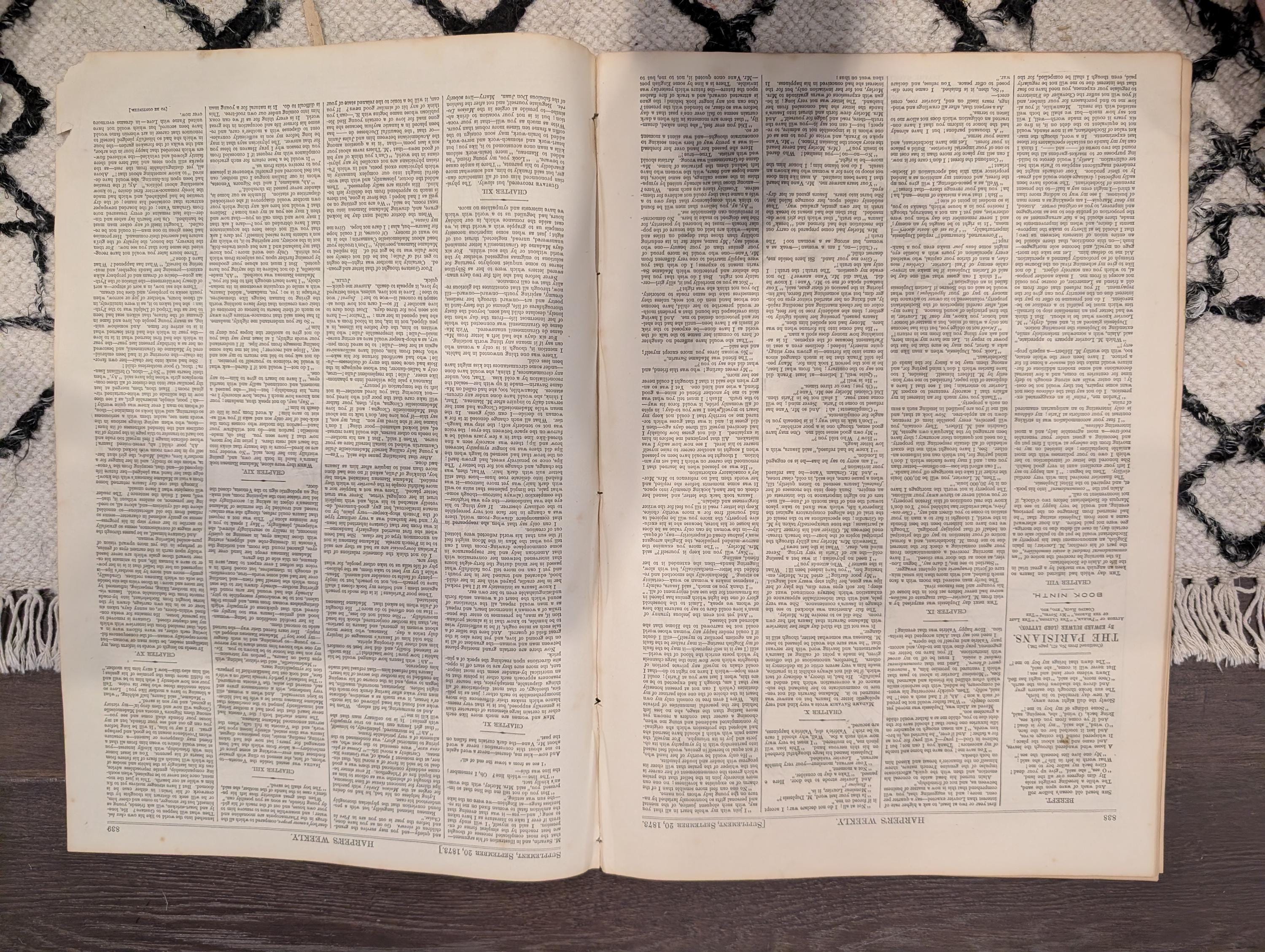 Harper’s Weekly — September 20, 1873 — Winslow Homer “Snap the Whip” — Original Antique Newspaper