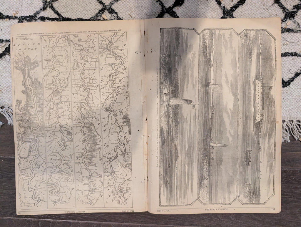 Harper’s Weekly – May 10, 1862 – War on the Mississippi • Capture of New Orleans • Massive Mississippi Map • Yorktown Centerfold