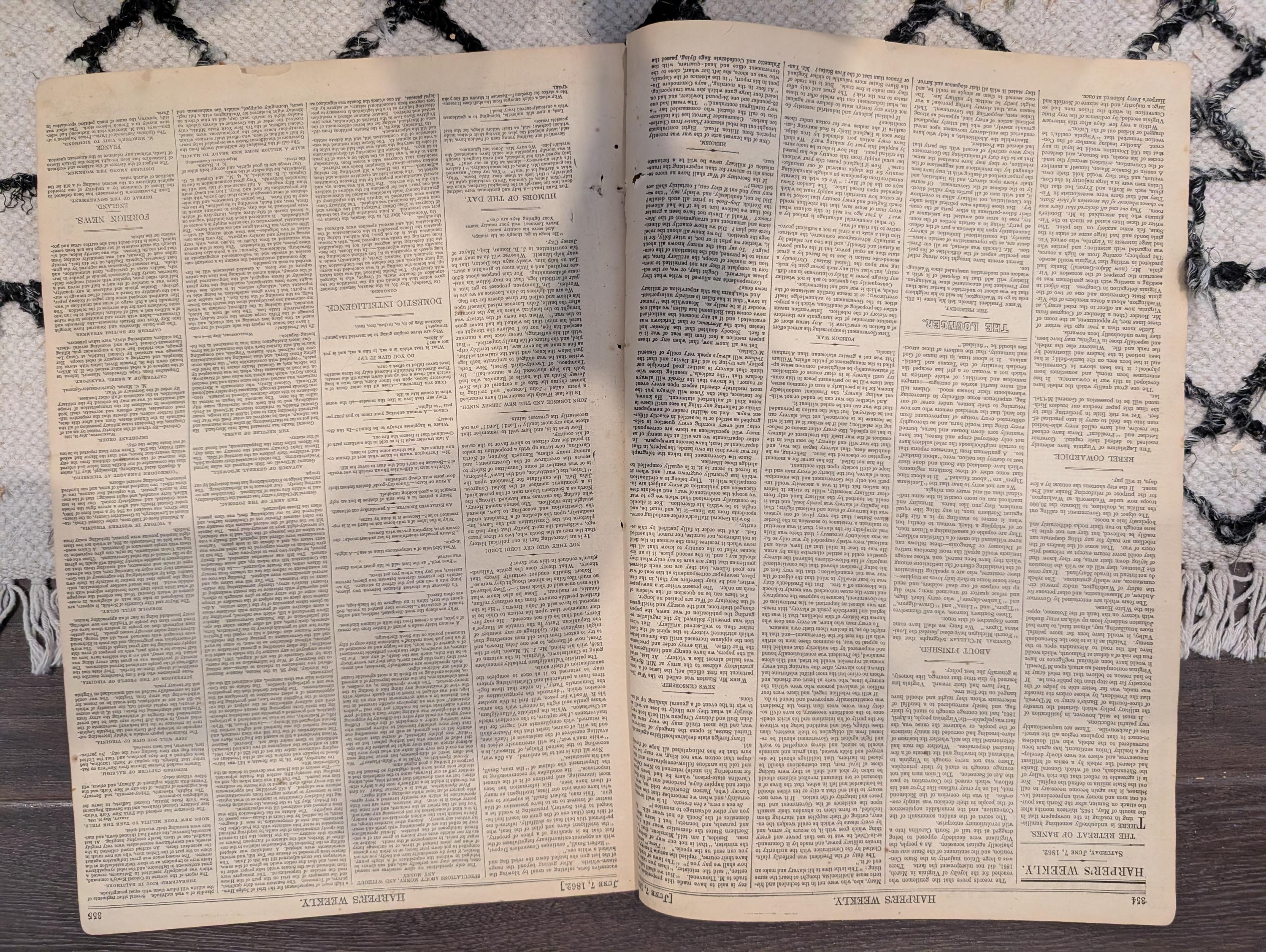 Harper’s Weekly – June 7, 1862 – Winslow Homer Civil War Print • Cold Harbor • Parrott Guns • McClellan’s March