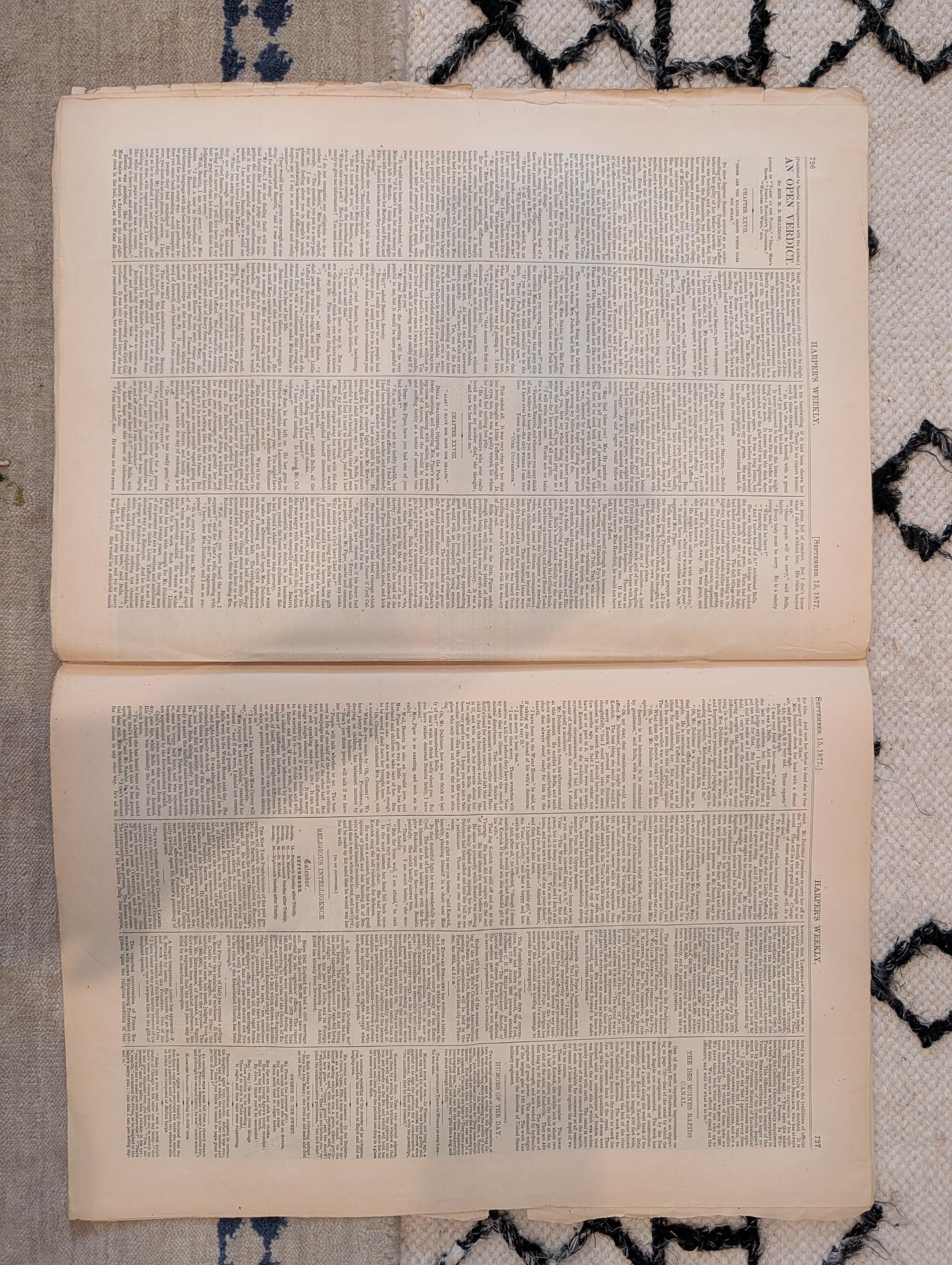 1877 Brigham Young Obituary, Cossacks vs. Bashi-Bazouks, Shumla — Sep 15