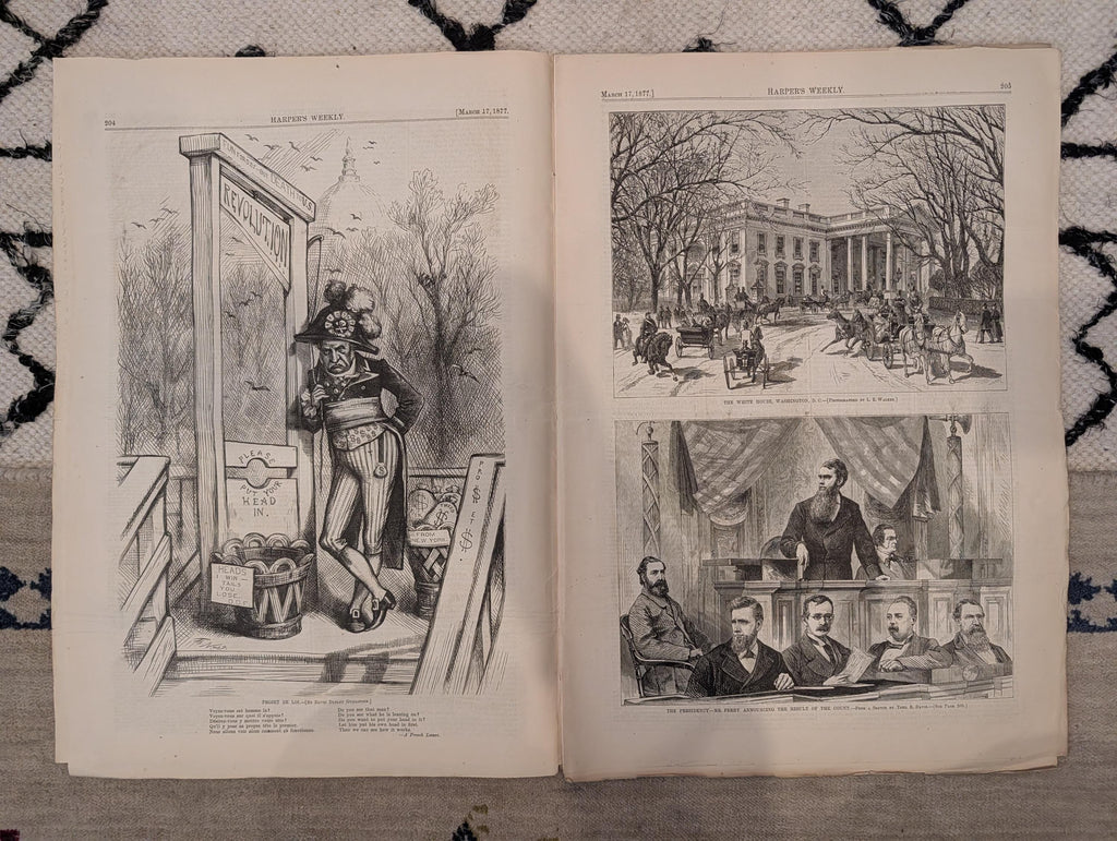 1877 Hayes & First Lady Portraits, Nast, White House, Polar Bears — Mar 17