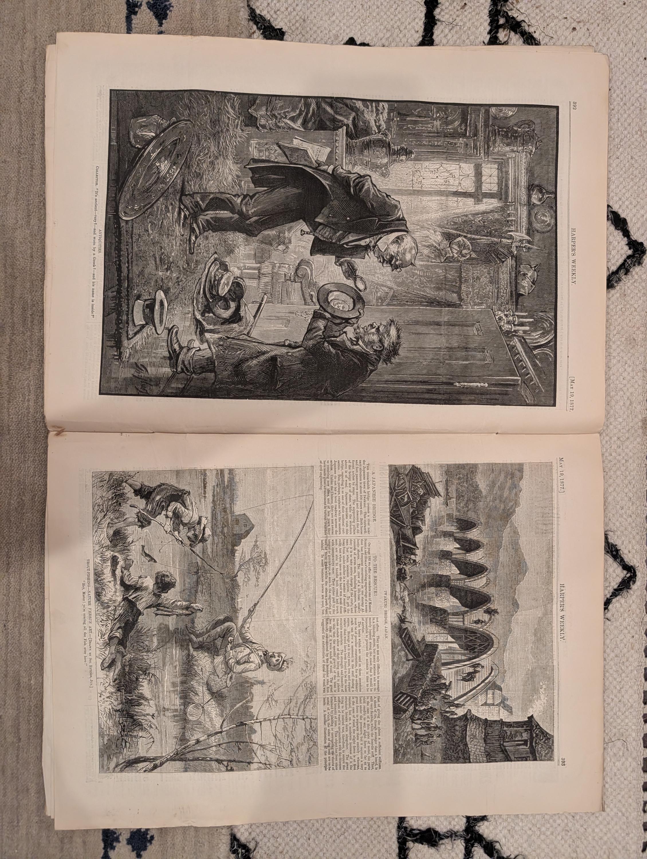1877 Trout Fishing, Shipwreck Rescue, Nast, Russia-Turkey War Views — May 19