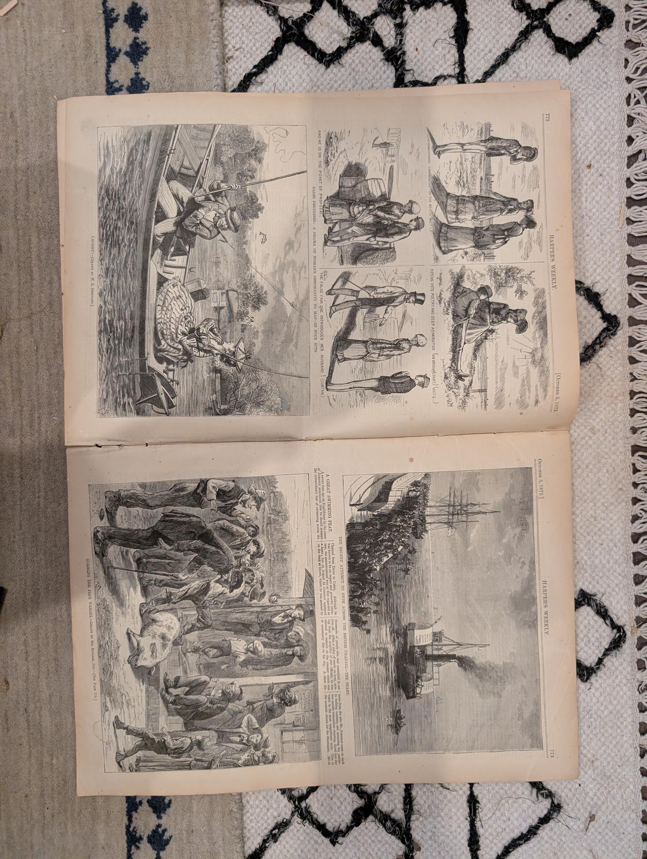 1872 Tammany Hall Nast Harper's Weekly Oct 05 Suez Canal Ocean Travel