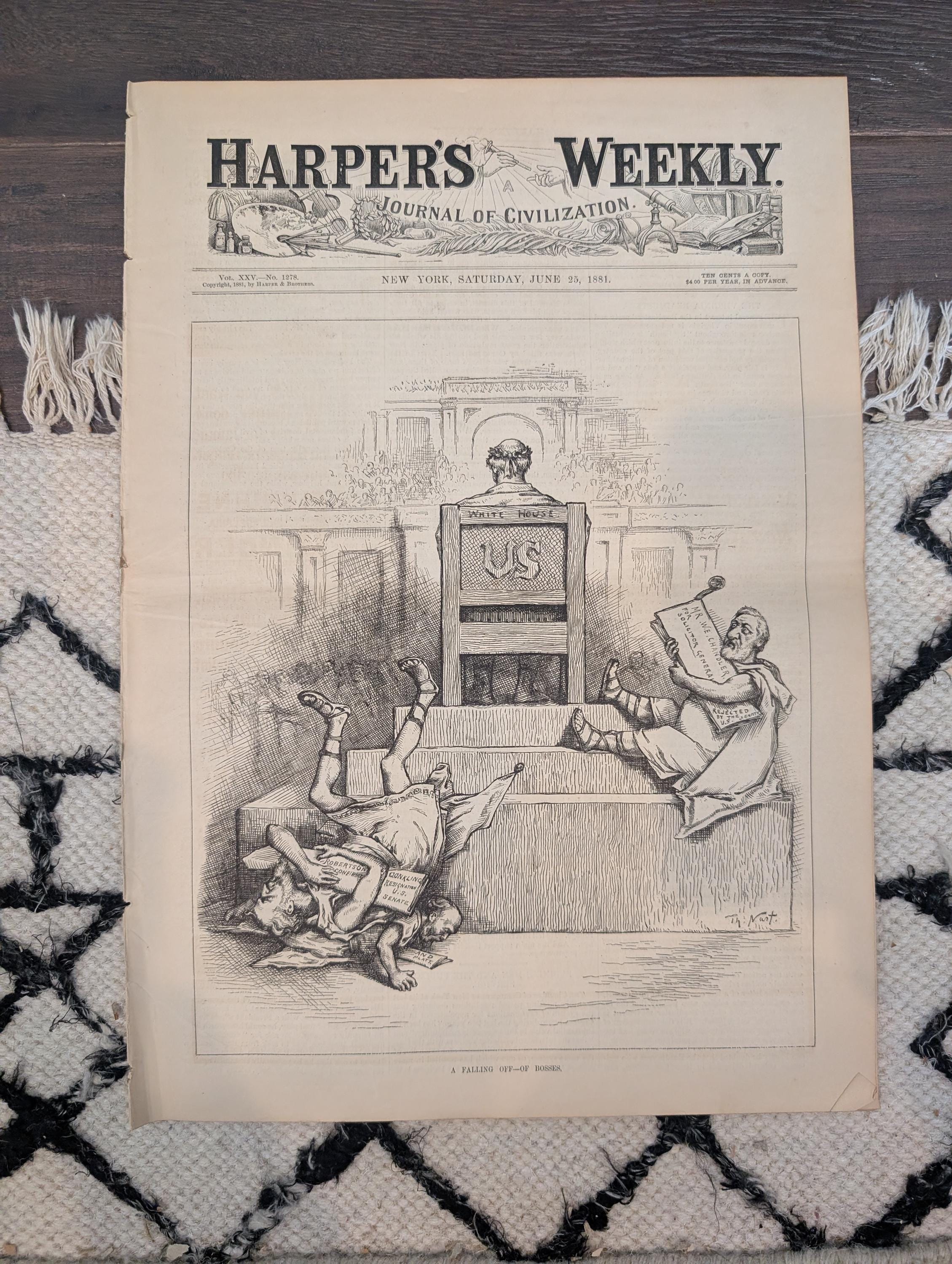 1881 Nast "Falling Off of Bosses," Malta Sailors, 7th Regiment Armory — Jun 25
