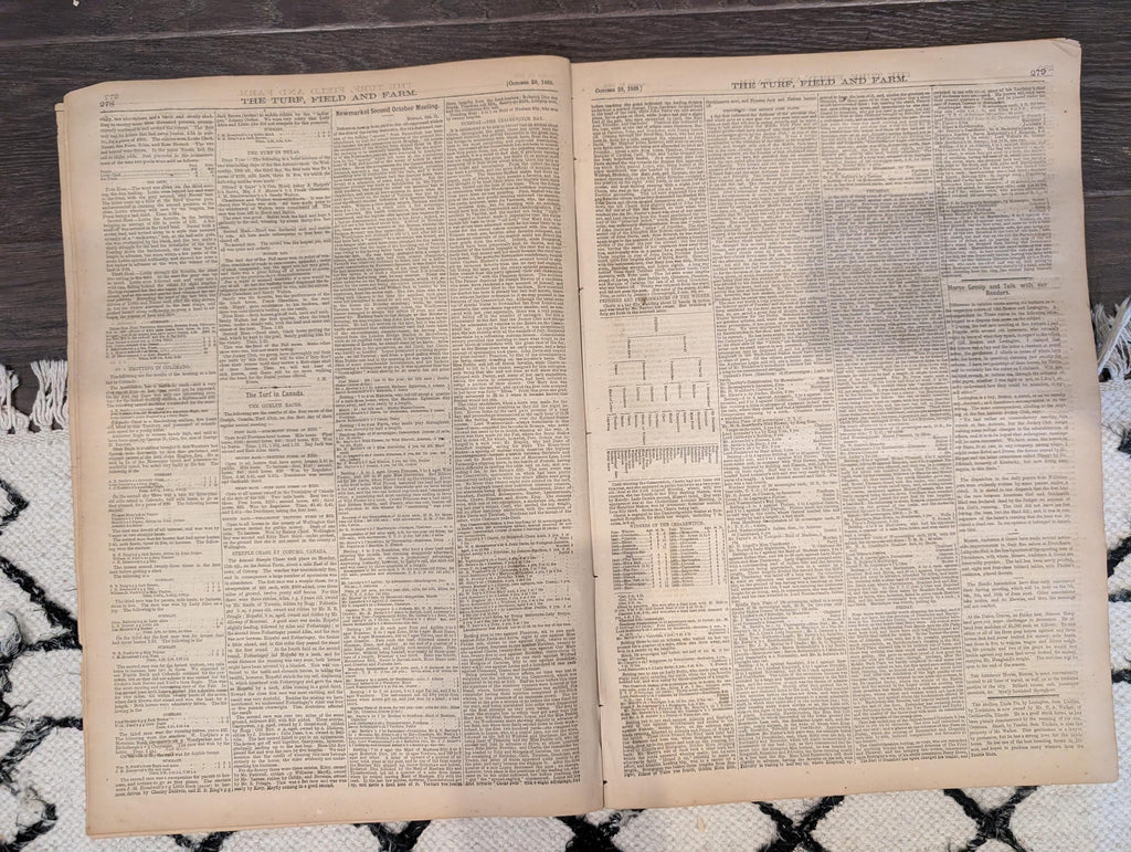 1869 Turf Field and Farm — Jerome Park Races, Guelph Canada, Chess, Baseball, Oct 29