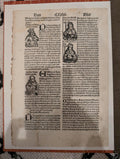 1496 Nuremberg Chronicle Original Leaf – Four Woodcut Portraits of Popes and Bishops – Early Printing