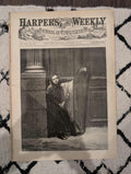 Harper’s Weekly, January 23, 1869 | “The Harp Girl” Front Page | Trotters on the Snow | Sleigh Ride | Antique Illustrated Newspaper