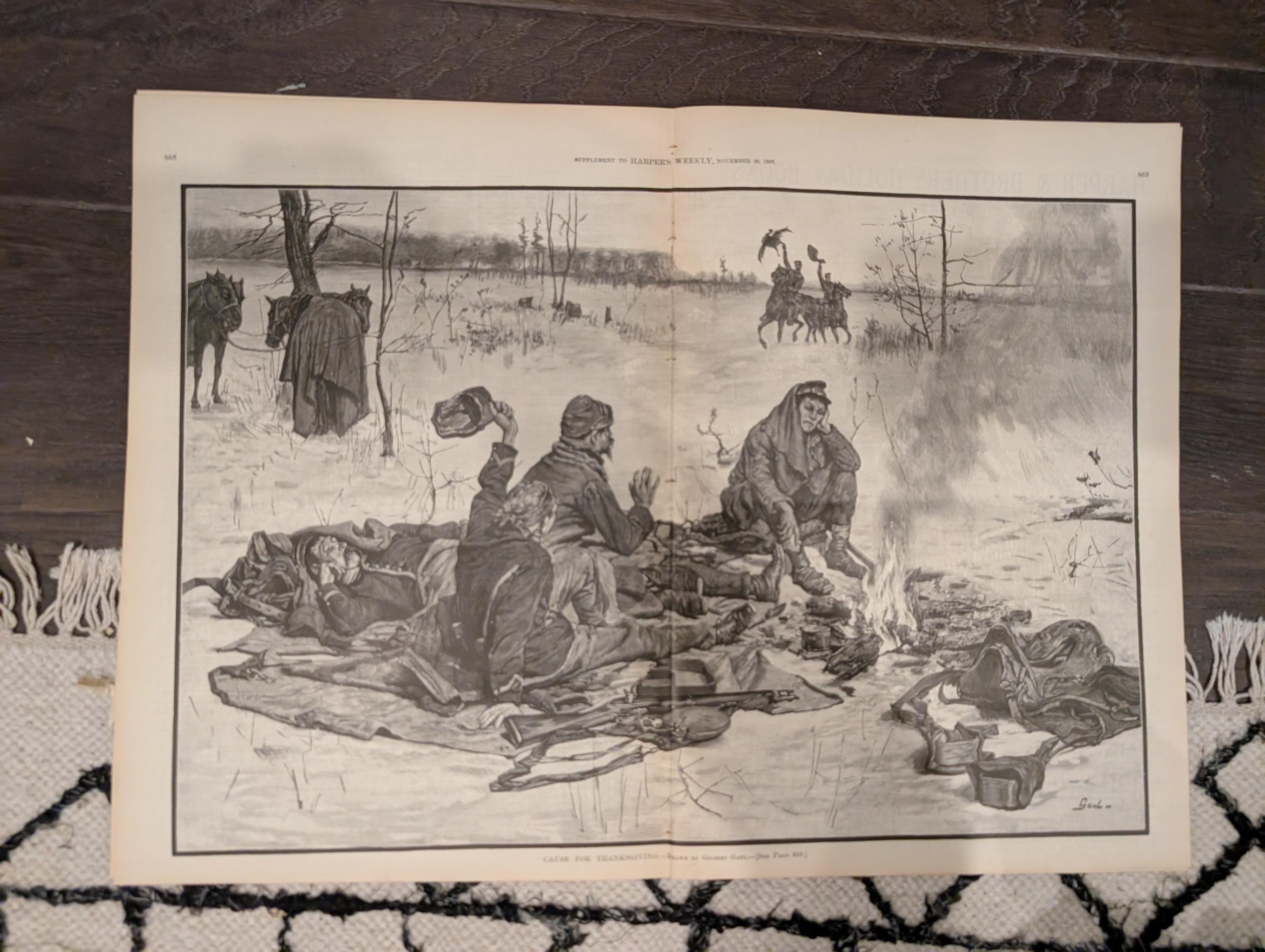 1887 Early Football and Baseball Harper’s Weekly Nov 26 – Remington Football Cover, San Francisco Baseball, Wild Hog Hunt, Naval Battle Scen