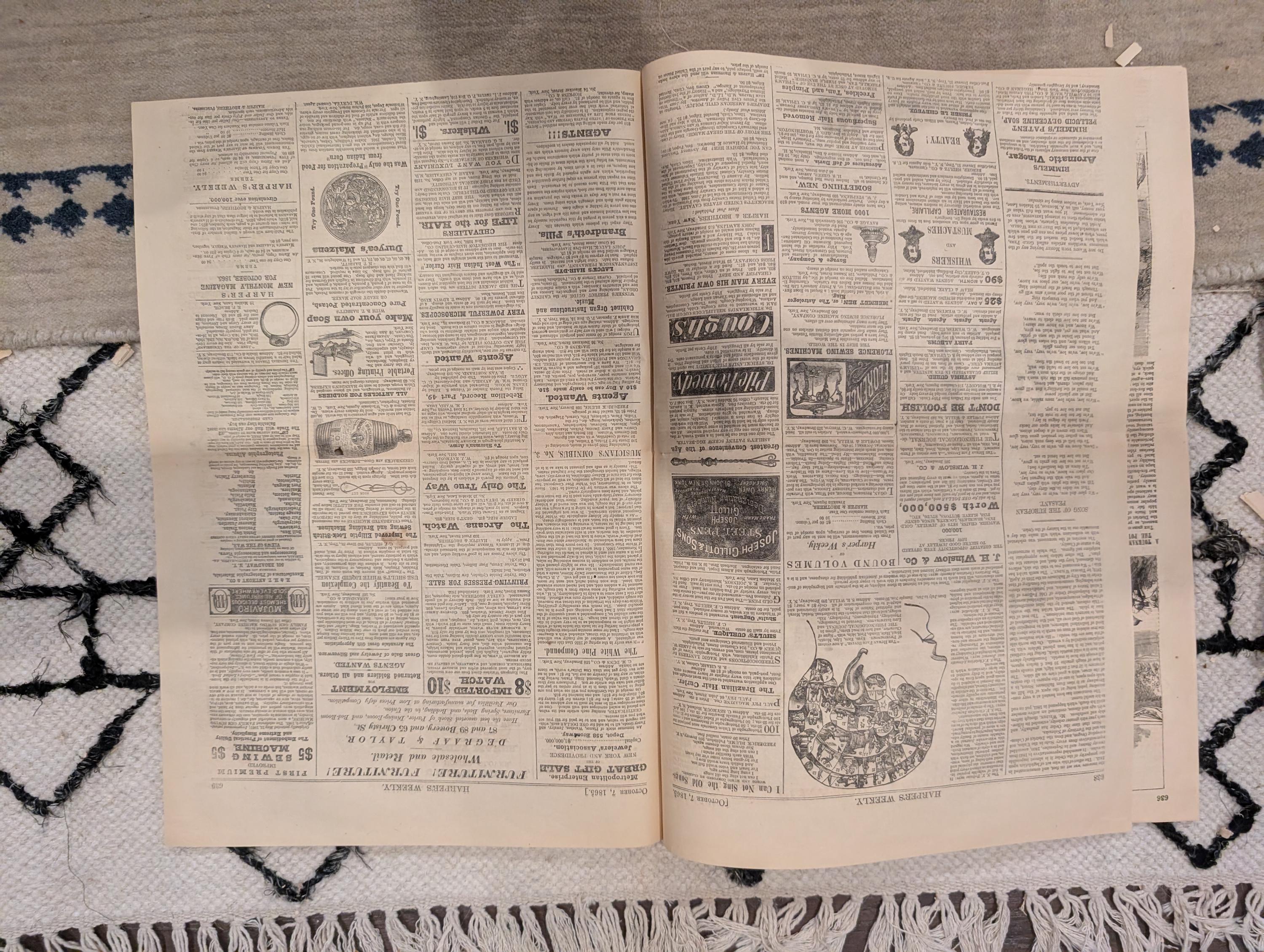 1865 Harper's Weekly — Dead at Andersonville Prison, POW Graves, Naval Festival, Oct 7