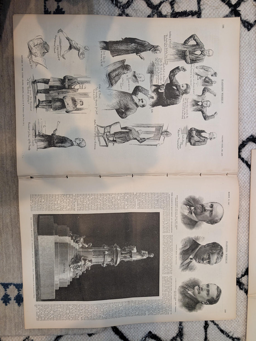 HARPER’S WEEKLY – March 12, 1887  “The Everglades of Florida,” Henry Ward Beecher, U.S. Senate Sketches, & Dramatic Blizzard