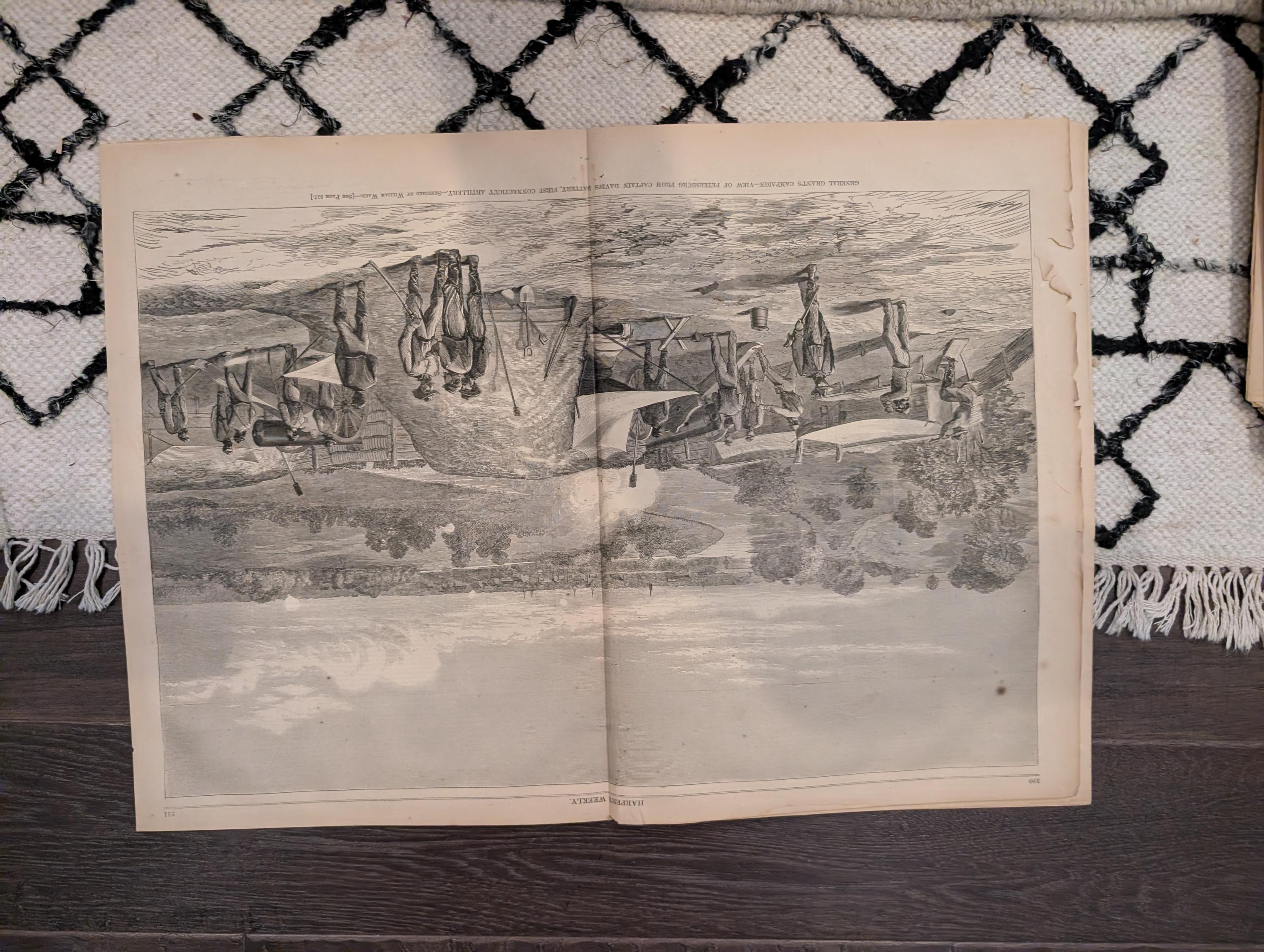 1864 General McPherson Harper's Weekly August 13 Crossing the Chattahoochee
