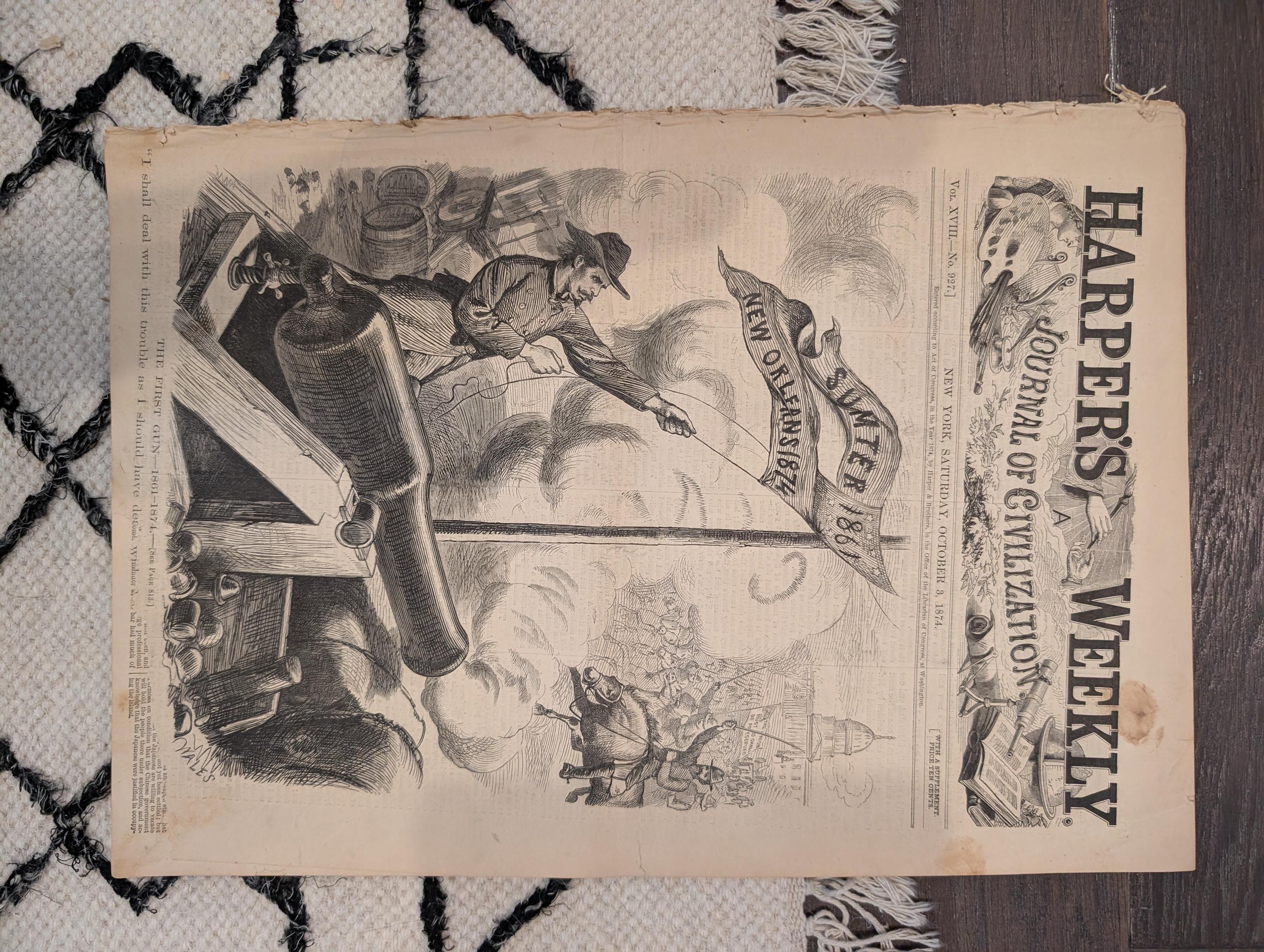 1874 Florida Alligators, Louisiana Outrages, Iceland Millennium — Oct 3