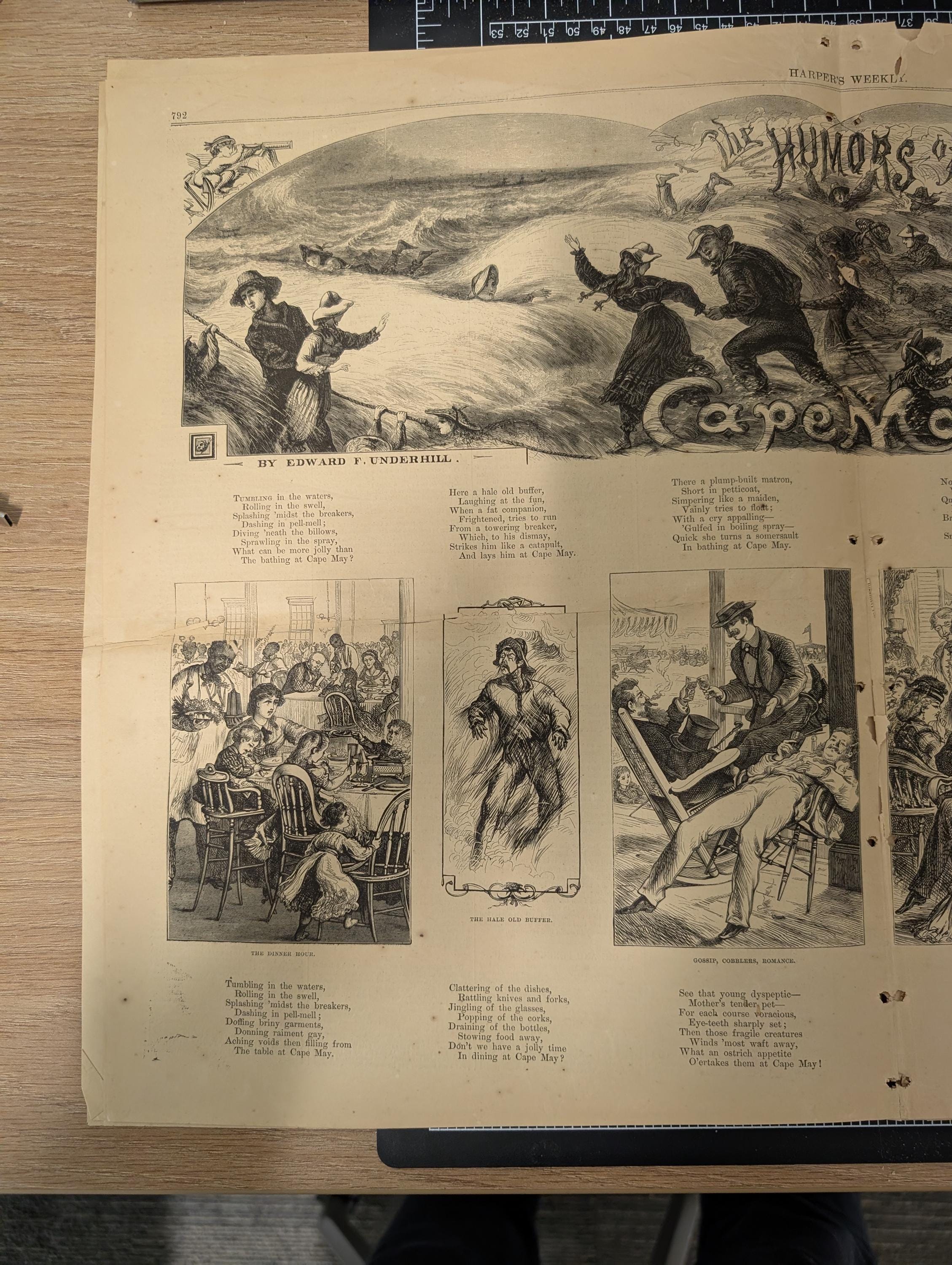 Harper’s Weekly – August 26, 1871 | Thomas Nast Cartoon & Portrait, Buffalo Hunt, Cape May Humor, Crown Prince of Prussia, Complete w/ Suppl