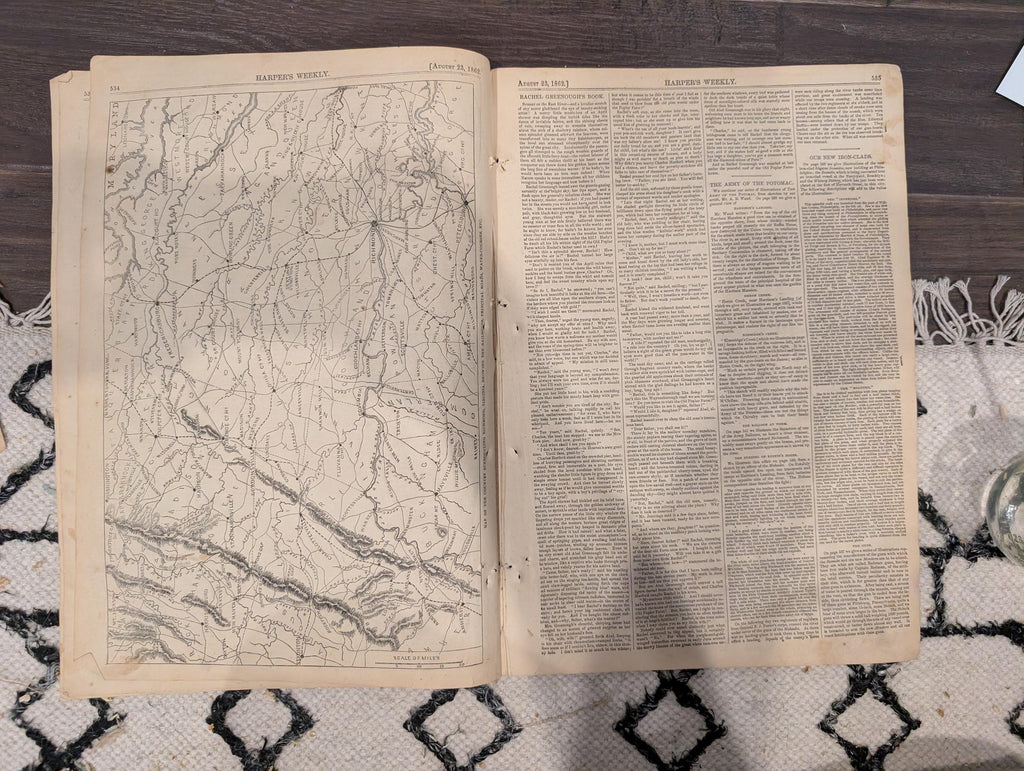 Harper’s Weekly August 23 1862 Civil War Capitol War Meeting Ironclads Harrison’s Landing Newspaper