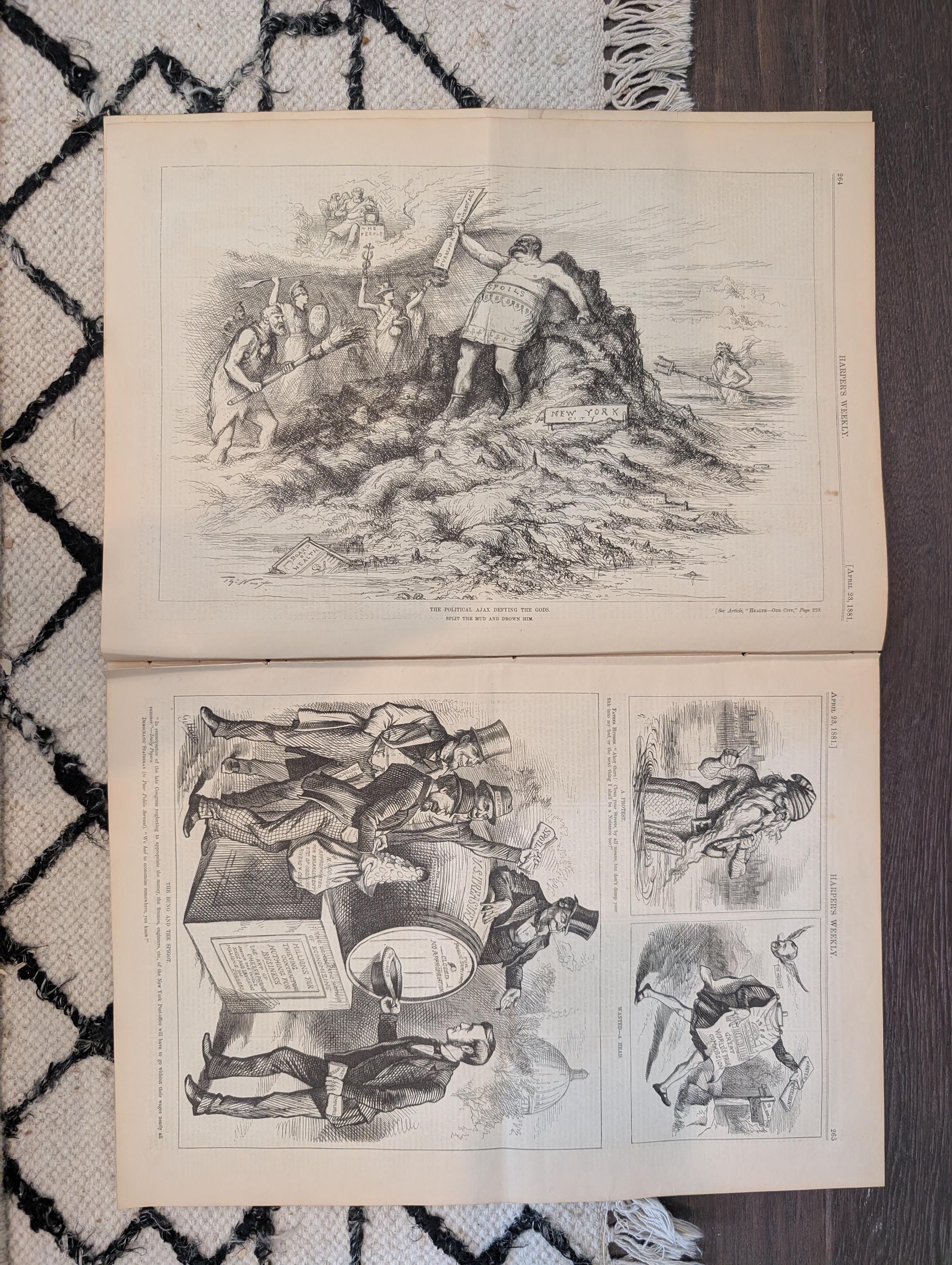 1881 Nast Double Issue, California Bee Ranch, Czar Assassination Scene — Apr 23