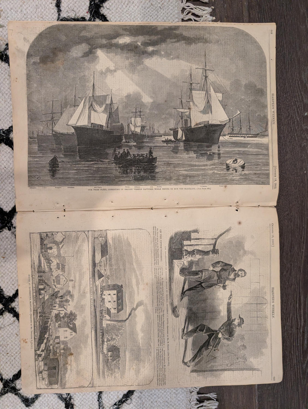 Harper’s Weekly – October 18, 1862 – Aftermath of Antietam • Franz Sigel Cover • Louisville & Tennessee Views • Prize Fleet