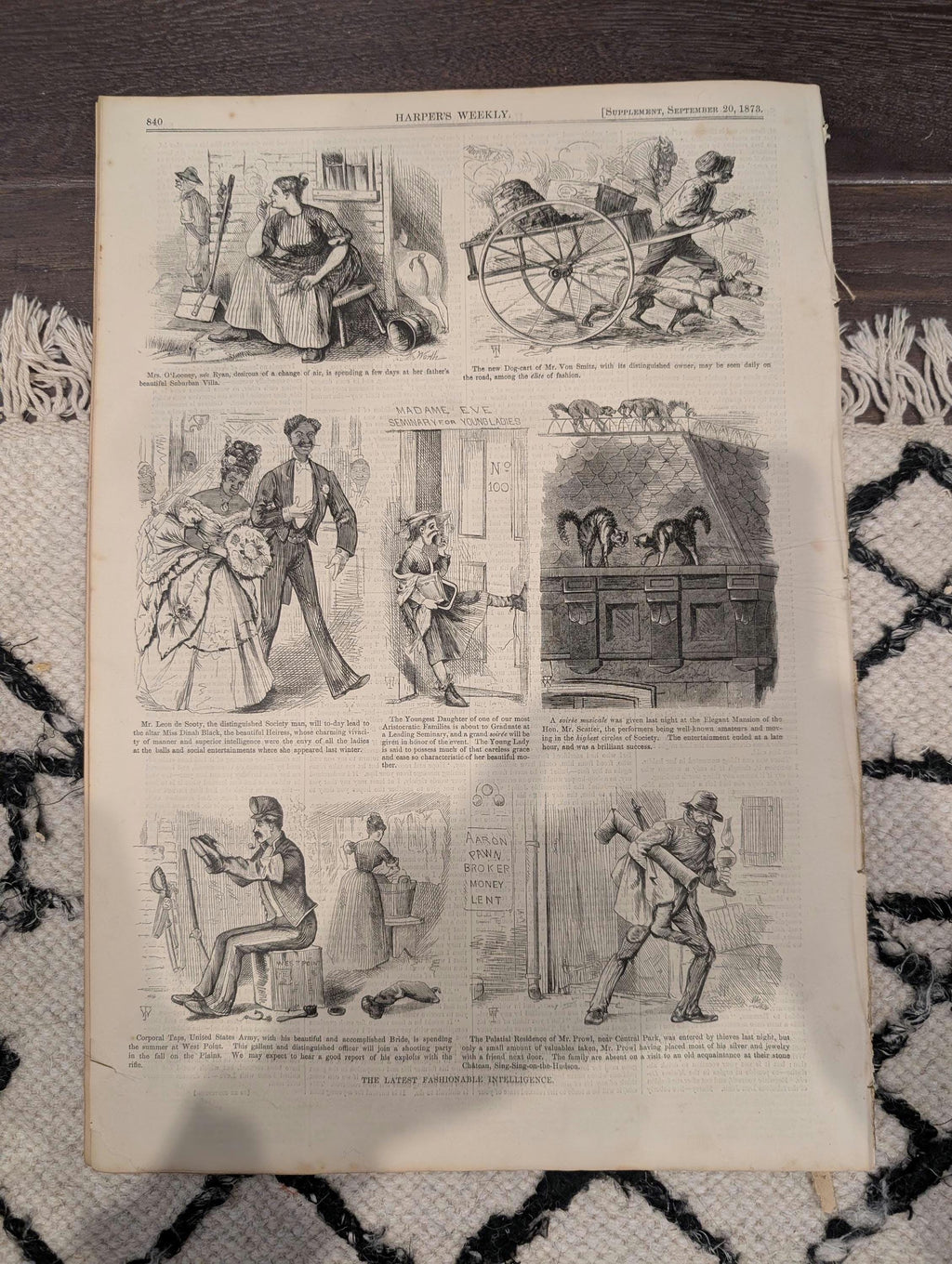 Harper’s Weekly — September 20, 1873 — Winslow Homer “Snap the Whip” — Original Antique Newspaper